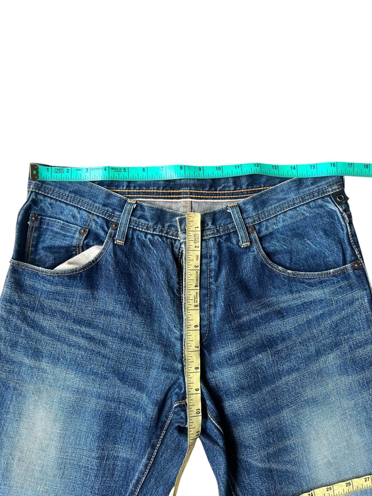 wjk WJK Curve Leg Distressed Aging Mud Denim Bootcut Jeans Size US 31 - 4 Thumbnail