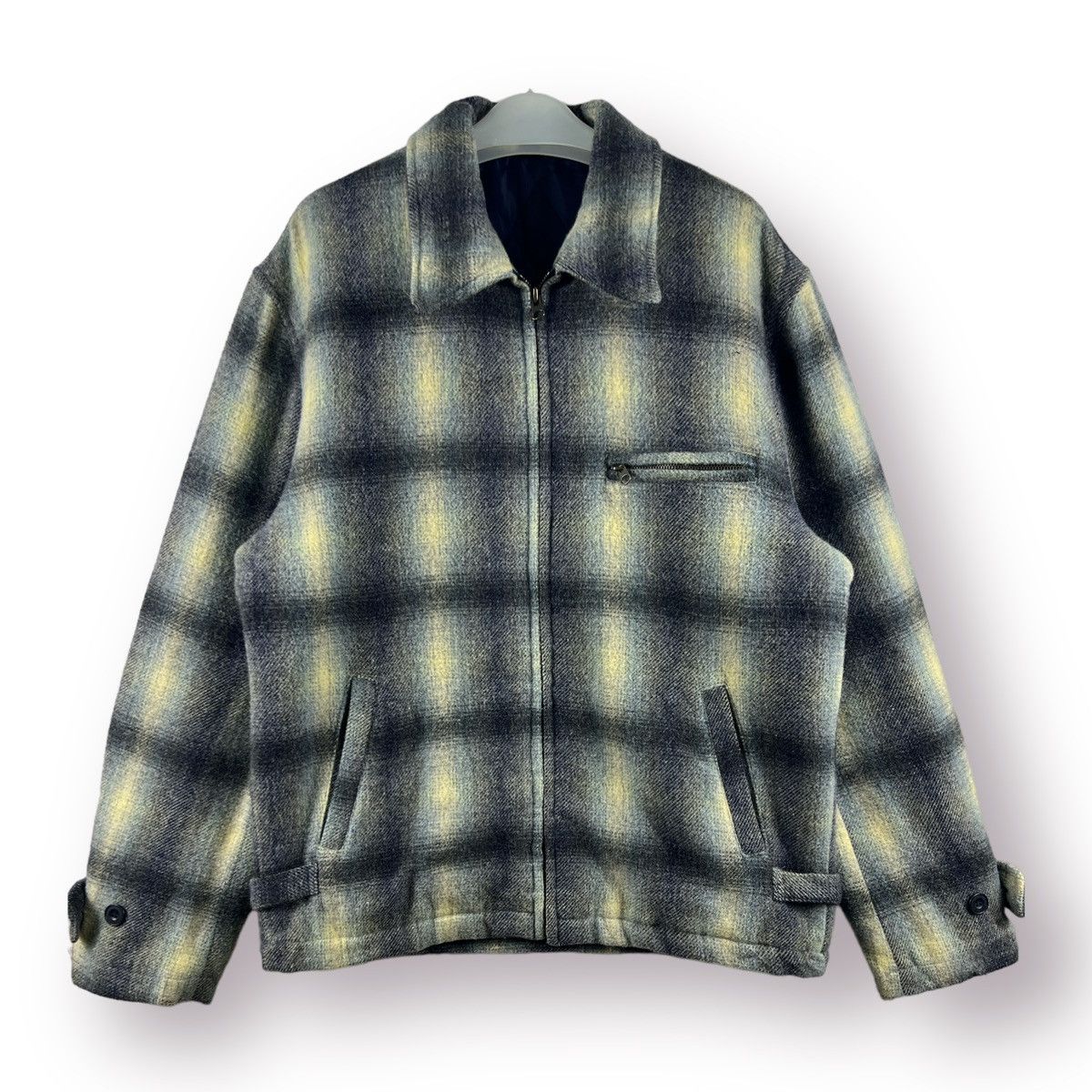 🔥 VINTAGE PLAID SHADOW TYPE DETROIT JACKET - L