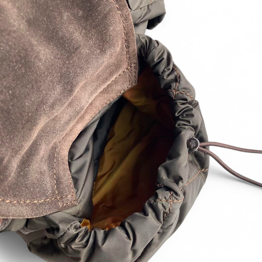 Moncler Moncler - Charm Tote Handbag Vintage Brown Nylon Leather Size ONE SIZE - 6 Thumbnail