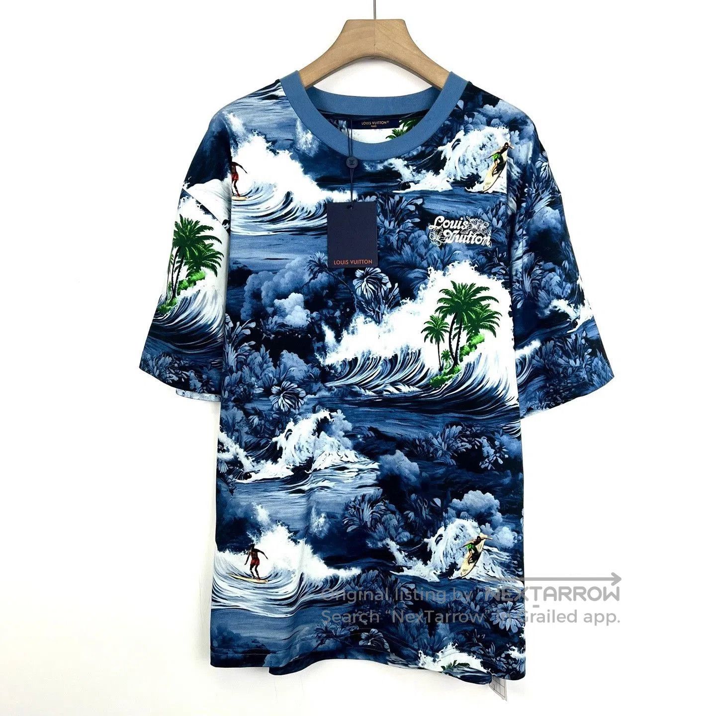 Louis Vuitton Louis Vuitton Blue Wave Print T-Shirt. Size US XXL / EU 58 / 5 - 1 Thumbnail