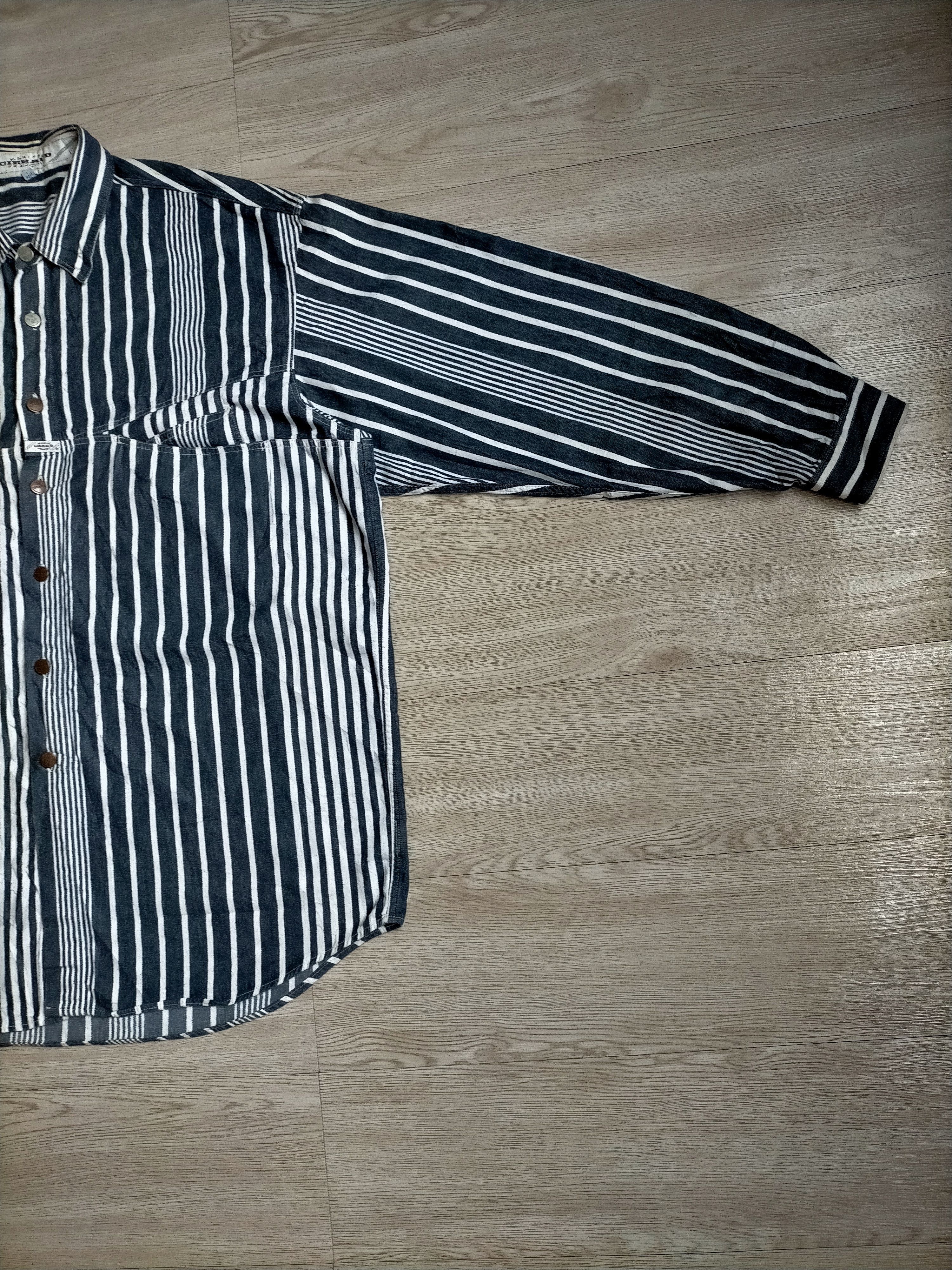 Marithe + Francois Girbaud Marithe +Francois Girbaud Hickory Striped Denim Button ups Size US M / EU 48-50 / 2 - 16 Thumbnail