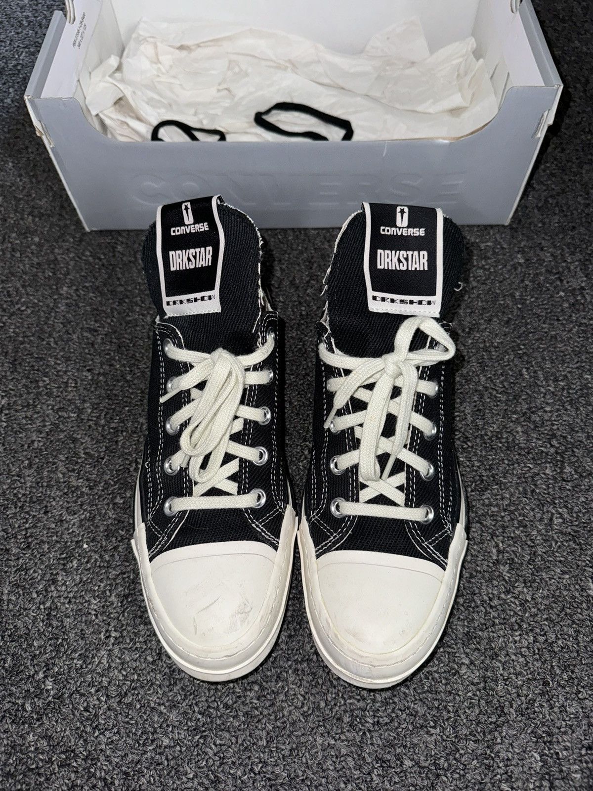 Converse × Rick Owens Rick Owens x DRKSHDW DRKSTAR Chuck 70 Low 'Black' Size US 6 / EU 39 - 1 Thumbnail