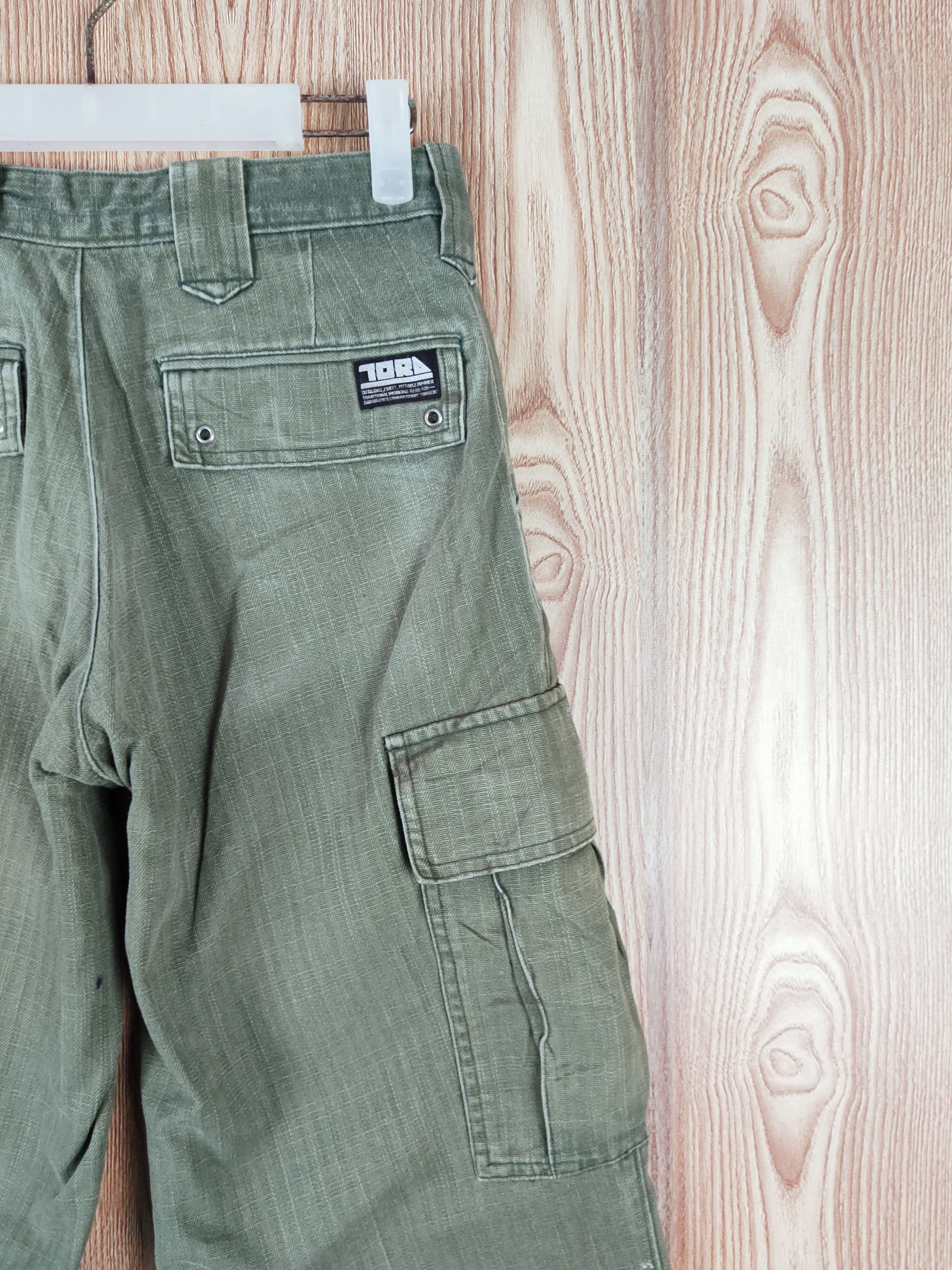 Japanese Brand Tora Green Faded Multipocket Tactical Cargo Pants #W334 Size US 28 / EU 44 - 11 Thumbnail