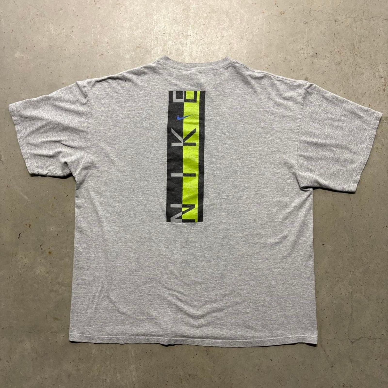 Japanese Brand × Nike × Vintage Crazy Vintage 90s Nike Neon Swoosh Logo Graphic T Shirt Size US XXL / EU 58 / 5 - 3 Thumbnail