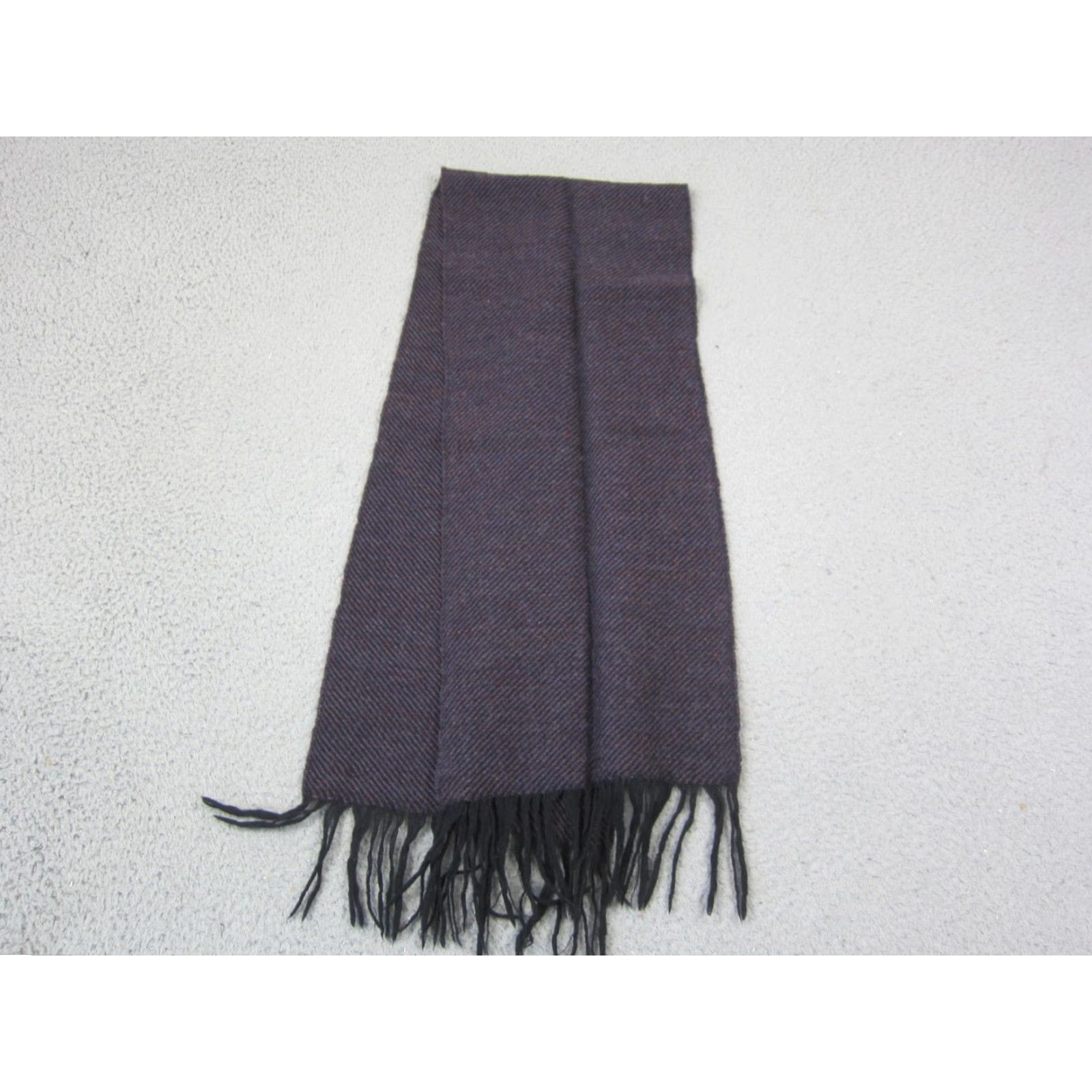 Vintage VINTAGE Peter Barton Scarf Purple 100% Virgin Wool Fringe Made in USA 60s 70s Men Wool Knit Neck Warmer Rectangle Scarf 90s Fringe Purple Mens Size ONE SIZE - 4 Thumbnail