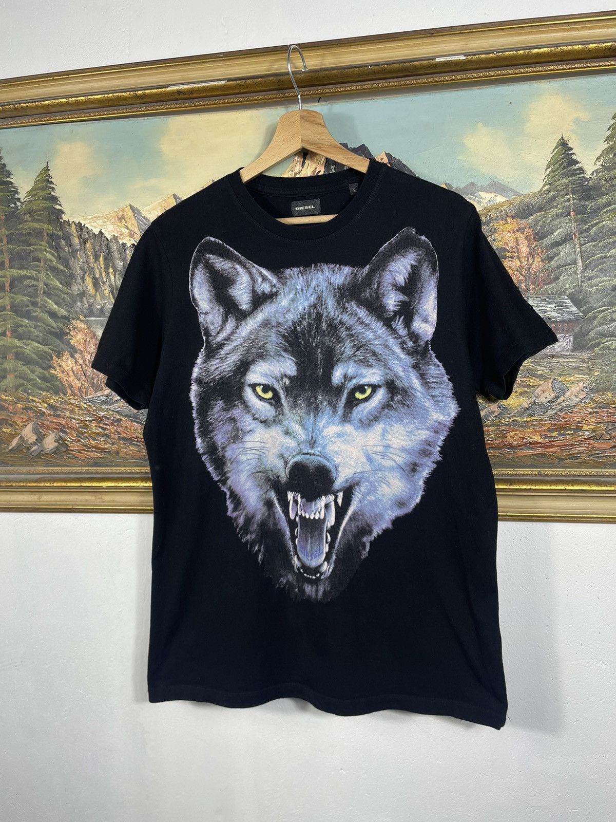 Diesel × Vintage Diesel Black T-shirt Tee Big Wolf Graphic Size US S / EU 44-46 / 1 - 3 Thumbnail
