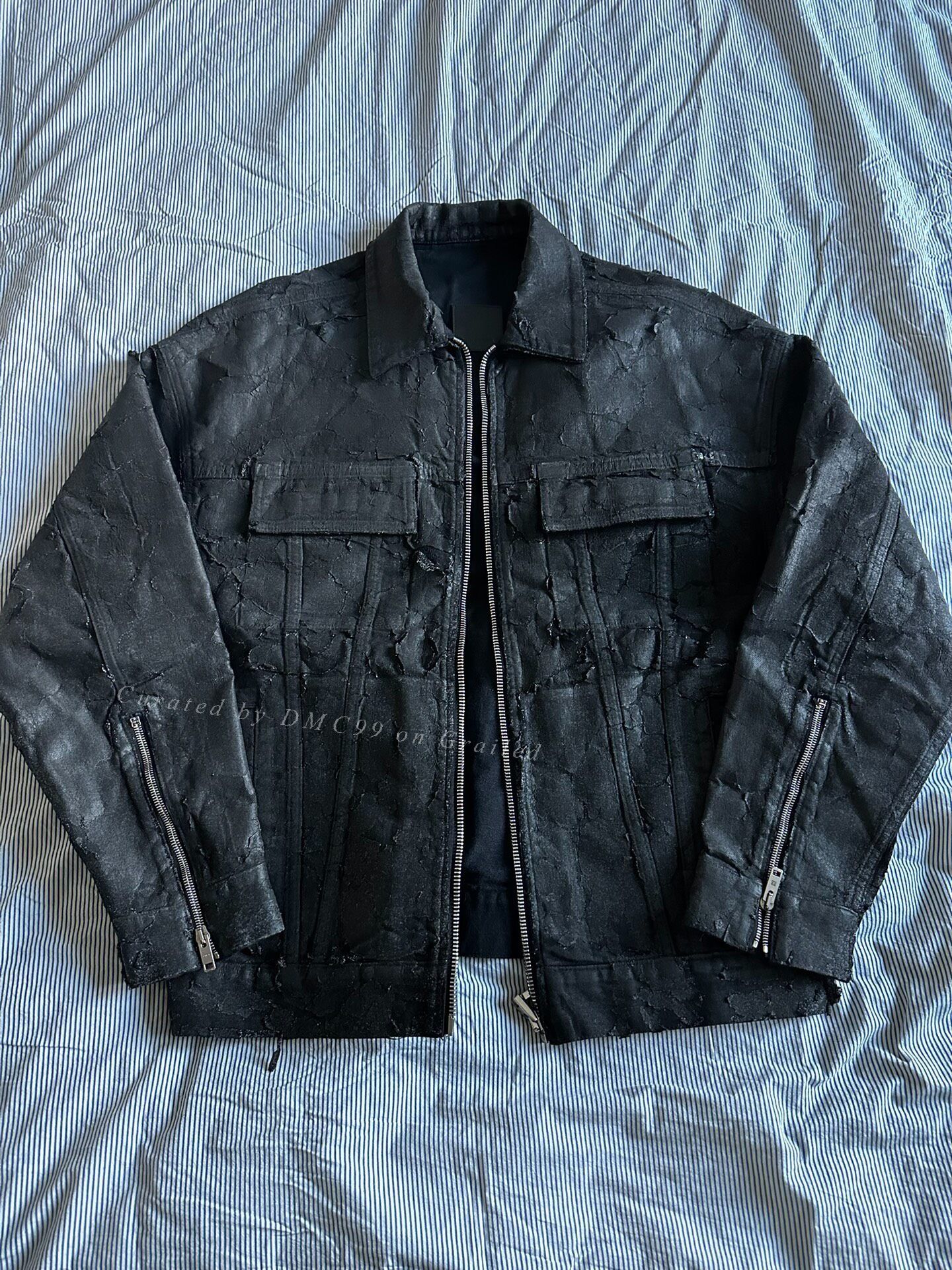 MMW Givenchy MMW Cracked Waxed Zip Jacket Size US S / EU 44-46 / 1 - 1 Thumbnail