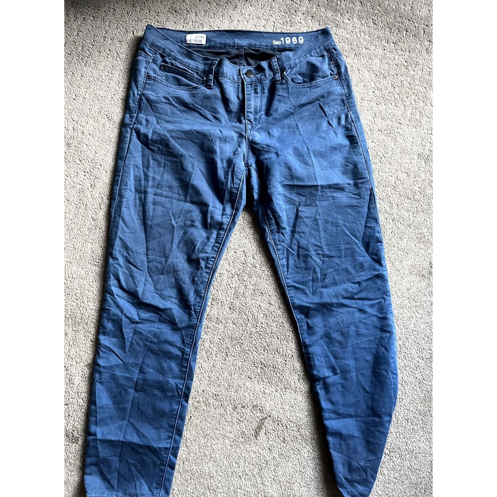 Gap Gap Jean Womens Size 32/14 Blue Denim Legging Distressed Skinny Stretch Size 36" / US 14 / IT 50 - 2 Thumbnail