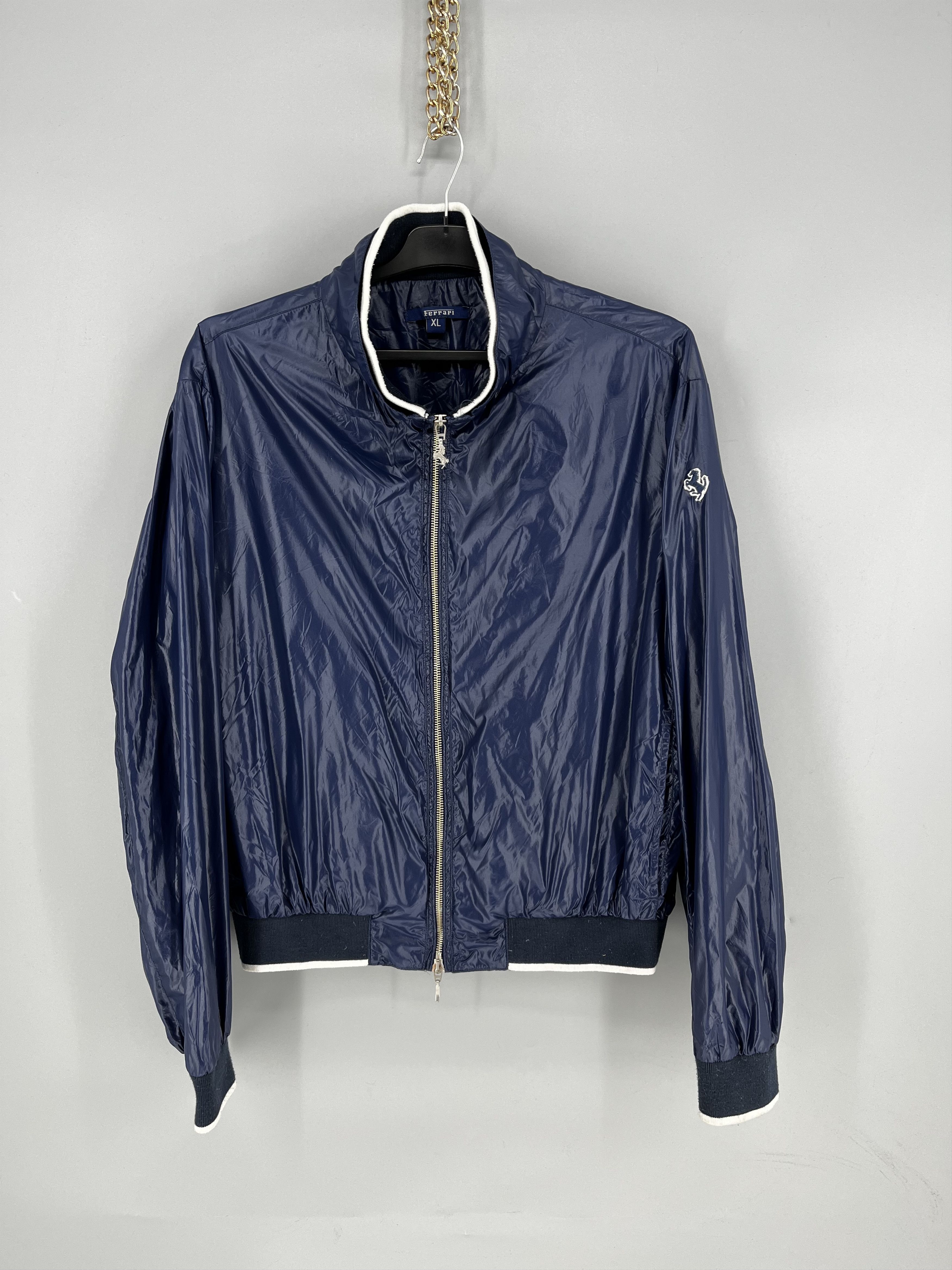 Ferrari Vintage 90s Ferrari Windbreaker Jacket Navy Blue Size XL Size US XL / EU 56 / 4 - 1 Thumbnail