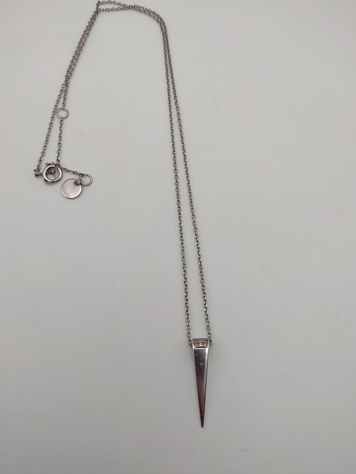 The Unbranded Brand Vtg 925 Sterling Silver Minimalist Spike Dagger Necklace 17" Size ONE SIZE - 2 Thumbnail