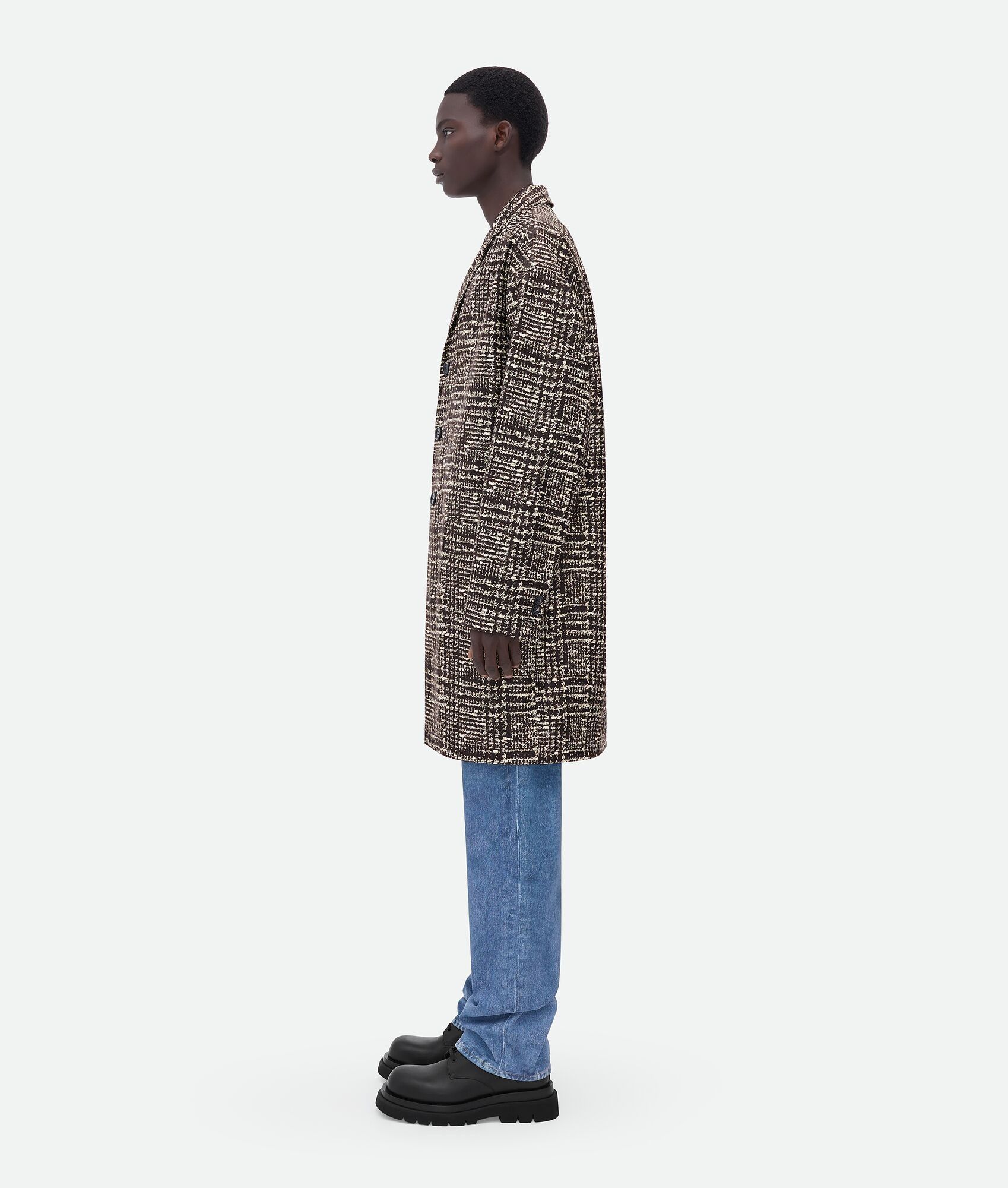 Bottega Veneta o1bcso1str0225 Printed Leather Prince Of Wales Coat Size US M / EU 48-50 / 2 - 2 Thumbnail