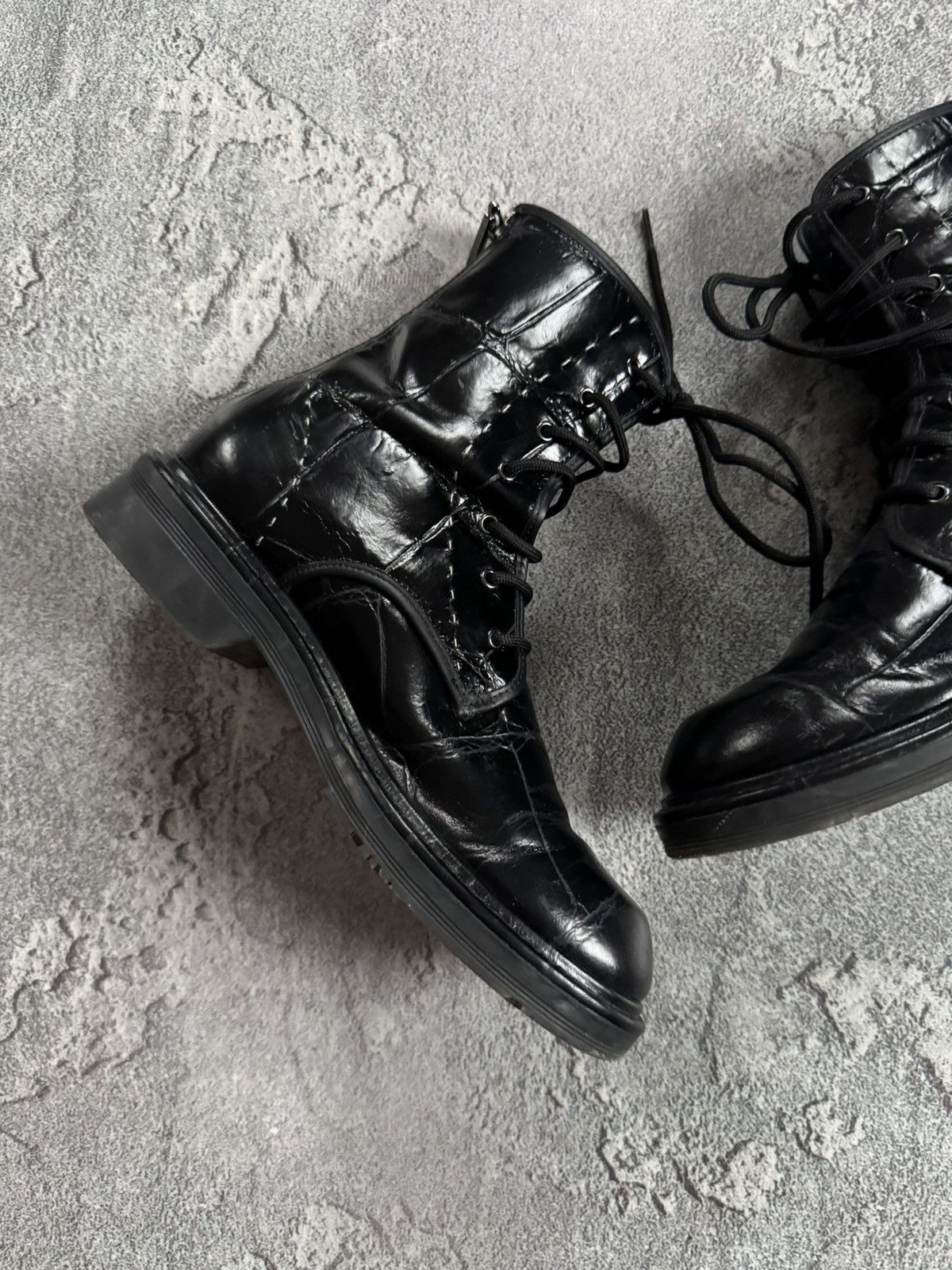 Max Mara Max Mara 37size black varnished leather shoes boots casual Size US 7 / IT 37 - 11 Thumbnail