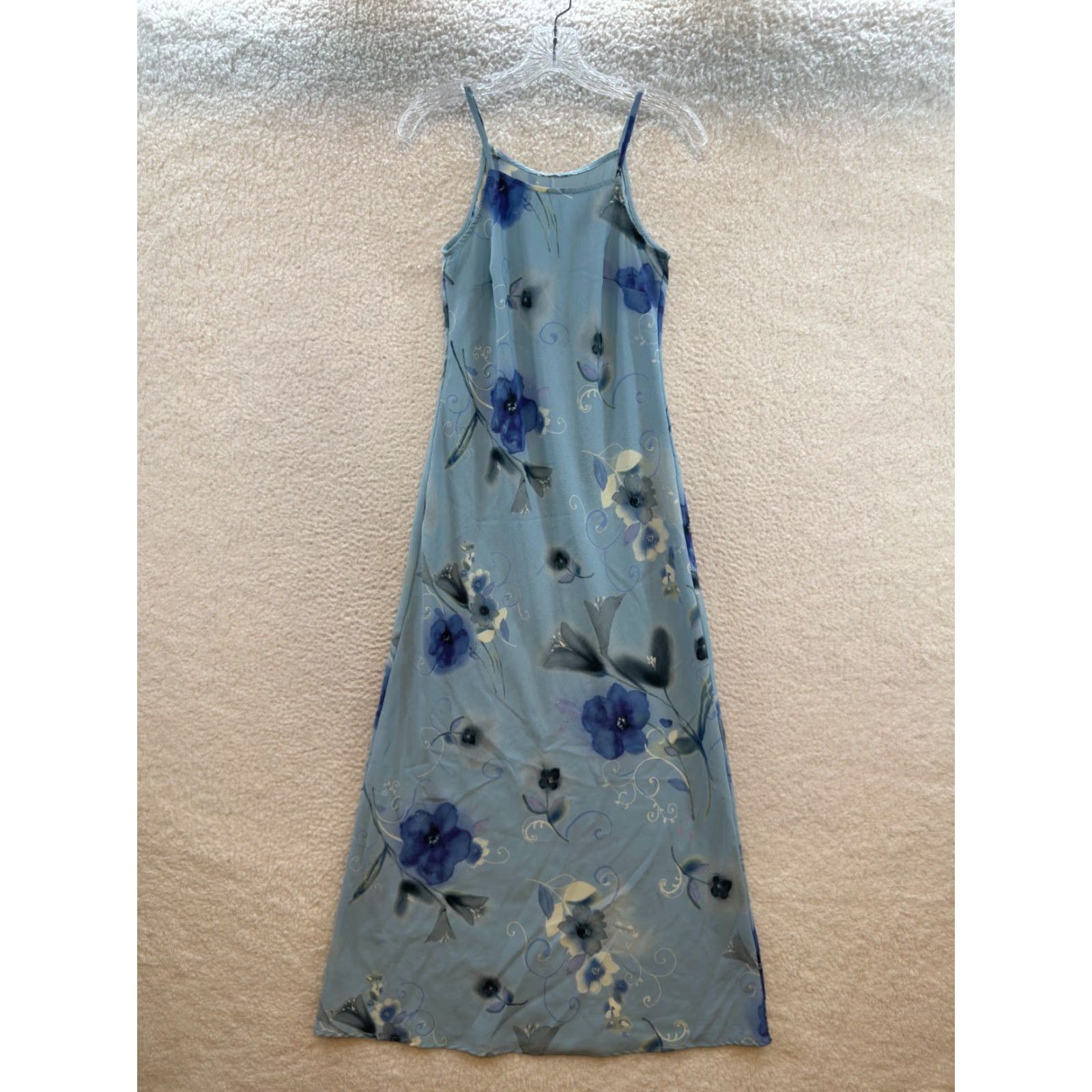 Vintage VINTAGE 90s Y2K Maxi Dress Blue Floral Full Length Sleeveless Cottagecore L Womens Size L / US 10 / IT 46 - 2 Thumbnail