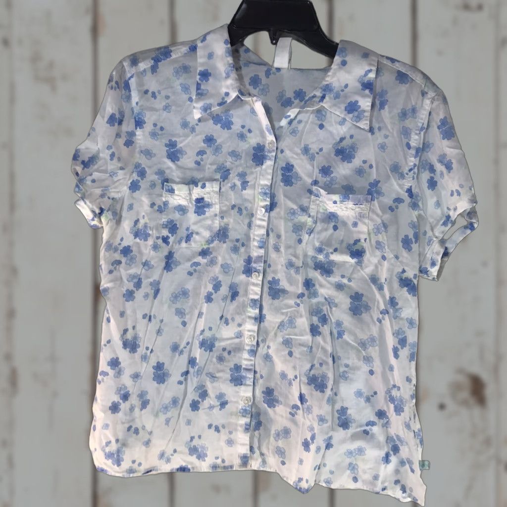 Route 66 Route Women's Multicolored Floral Sheer Cotton Button-Up Shirt XL Summer Casual Womens Size XL / US 12-14 / IT 48-50 - 1 Thumbnail