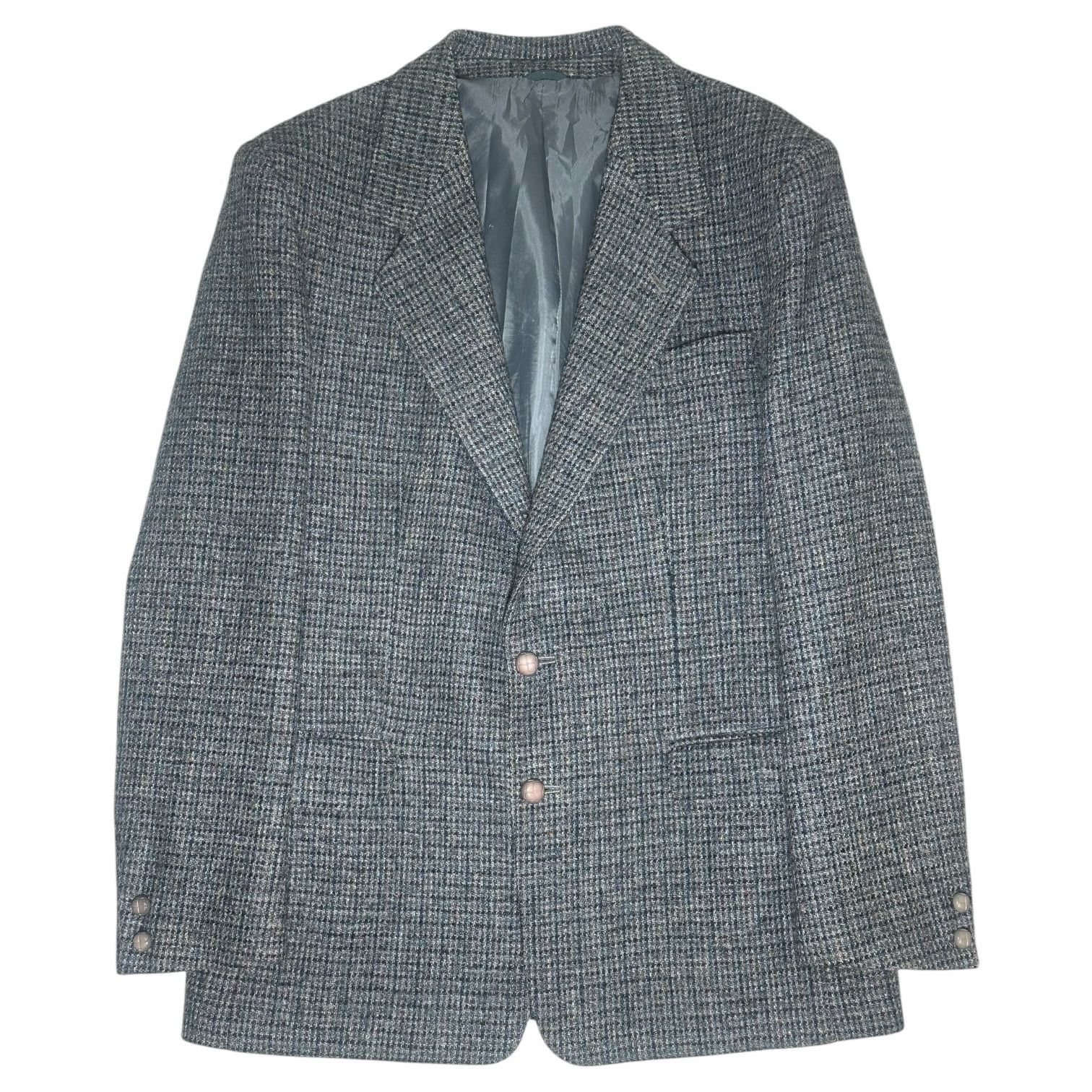 Harris Tweed Roger David Harris Tweed Blazer Sport Coat Grey Plaid 42R Size 42R - 1 Thumbnail