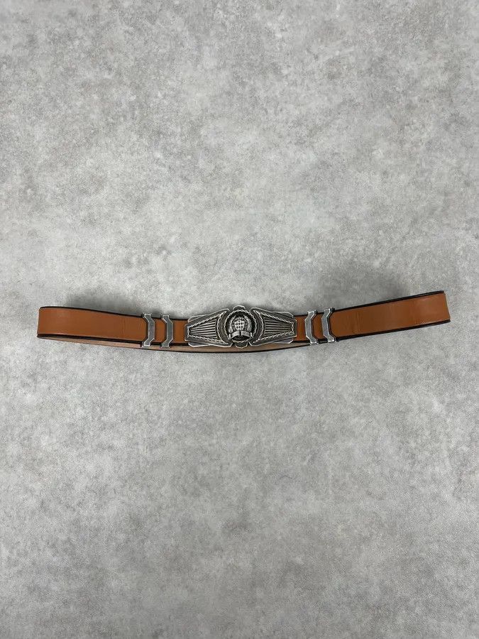 Balmain SS2013 Balmain Brown Leather Belt Crest Buckle Size ONE SIZE - 2 Thumbnail