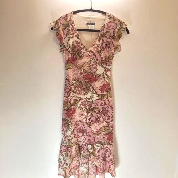 Annex Annex Y2k Floral Asymmetrical Front Opening Pink Dress - S Size S / US 4 / IT 40 - 1 Thumbnail