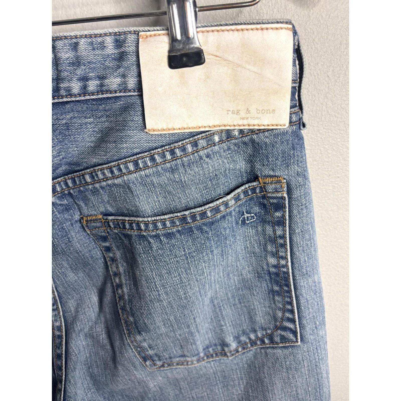Rag & Bone Rag & Bone Jeans Womens 27 Blue Light Wash Boyfriend Distressed Cuffed Denim Size 27" / US 4 / IT 40 - 5 Thumbnail