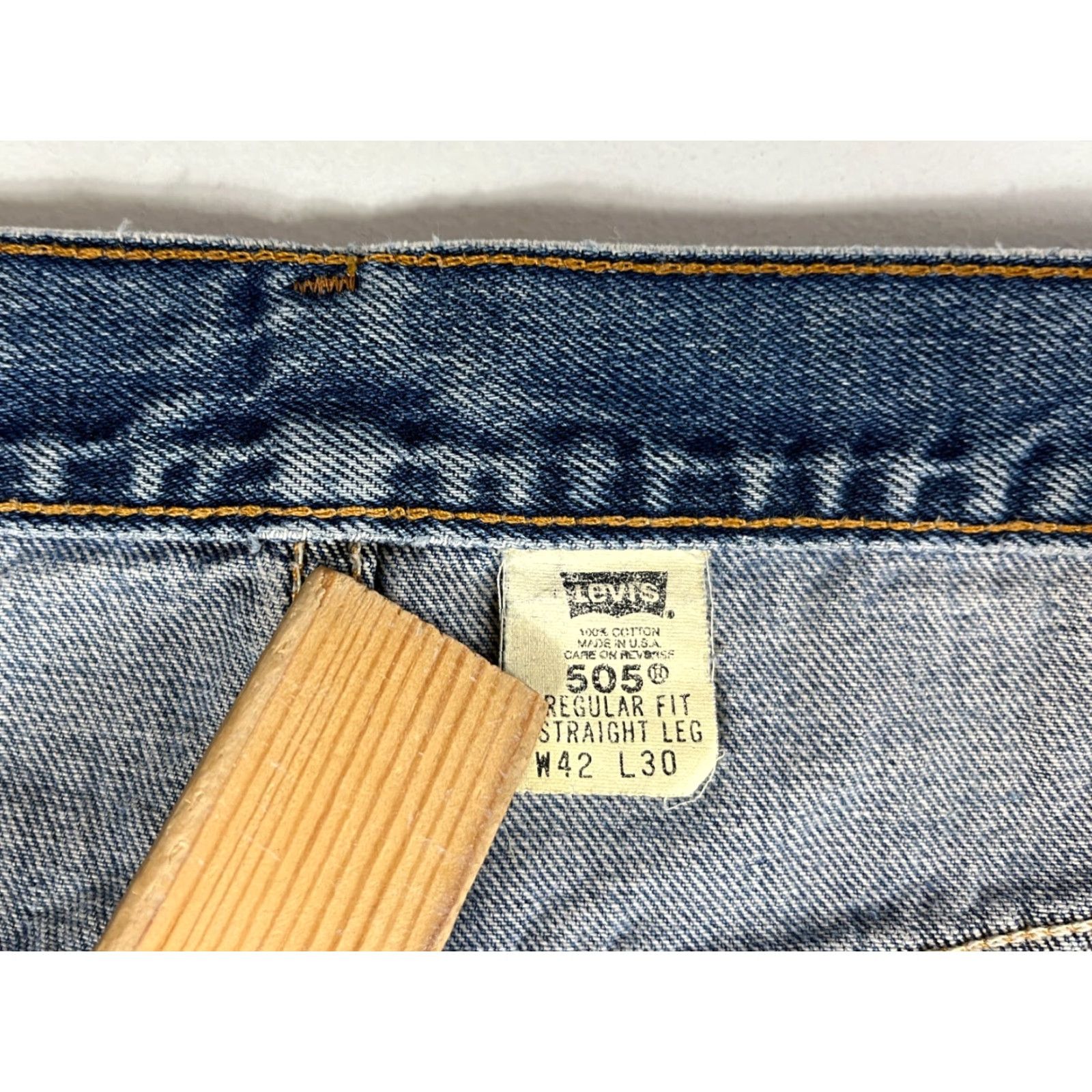 Levi's Levi's 505 Regular Jeans Raglan Straight Made in USA Mens Blue 40x29.5 Vintage Jeans Levi's 505 Regular Fit Straight Leg Mens Size US 40 / EU 56 - 6 Thumbnail