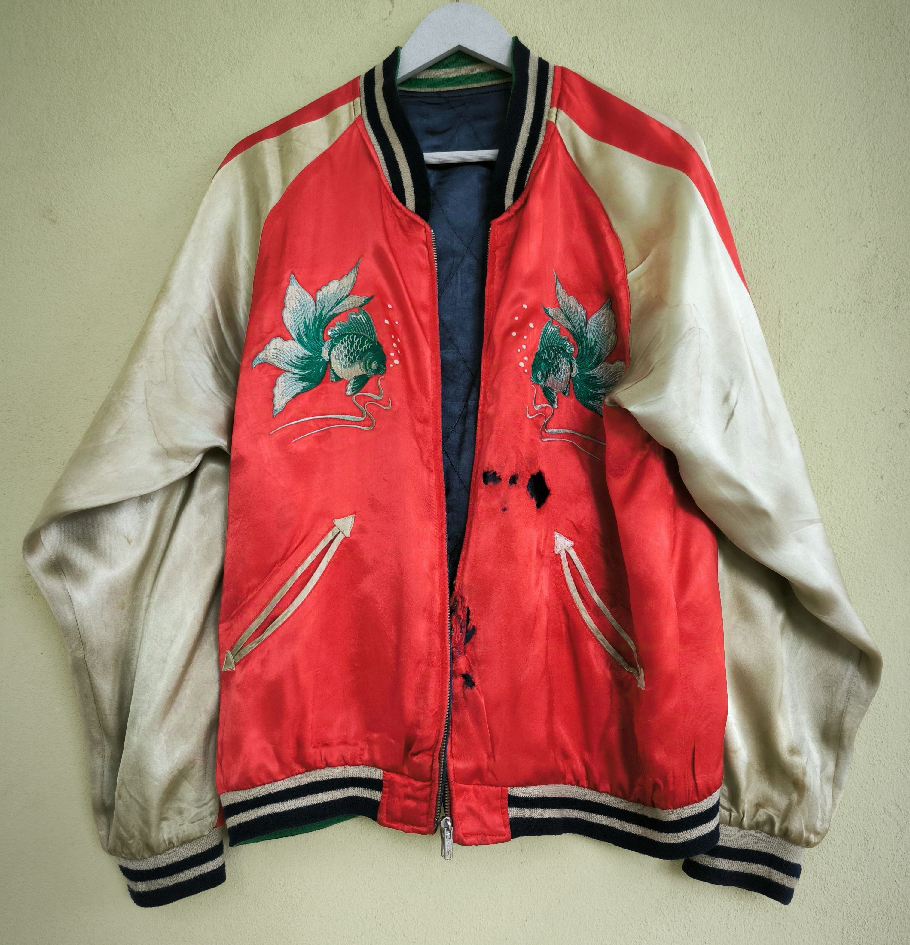 IOLANI Vtg IOLANI reversible Sukajan souvenir satin jacket Size US L / EU 52-54 / 3 - 5 Thumbnail