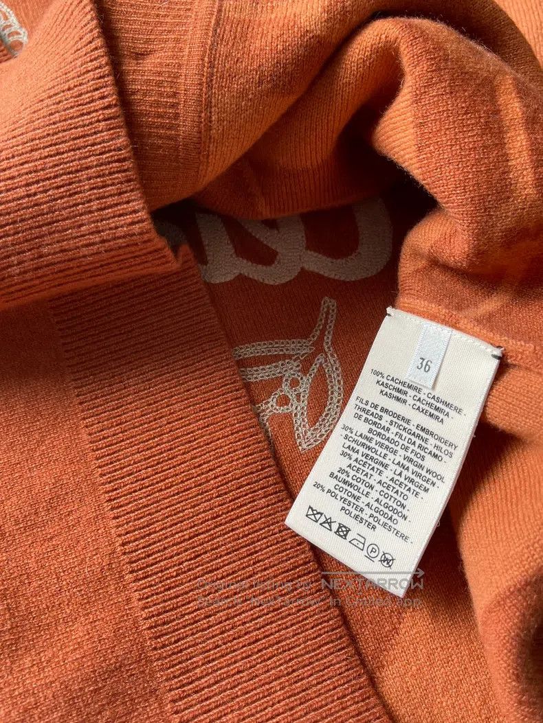 Hermes Hermes Orange Knit Cashmere Cardigan Size XS / US 0-2 / IT 36-38 - 4 Thumbnail