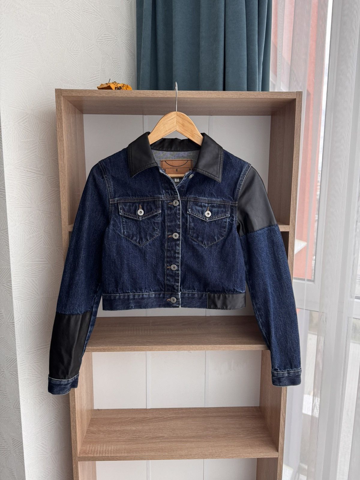 MCQ by Alexander Mcqueen W' Cropped Leather-Paneled Jacket