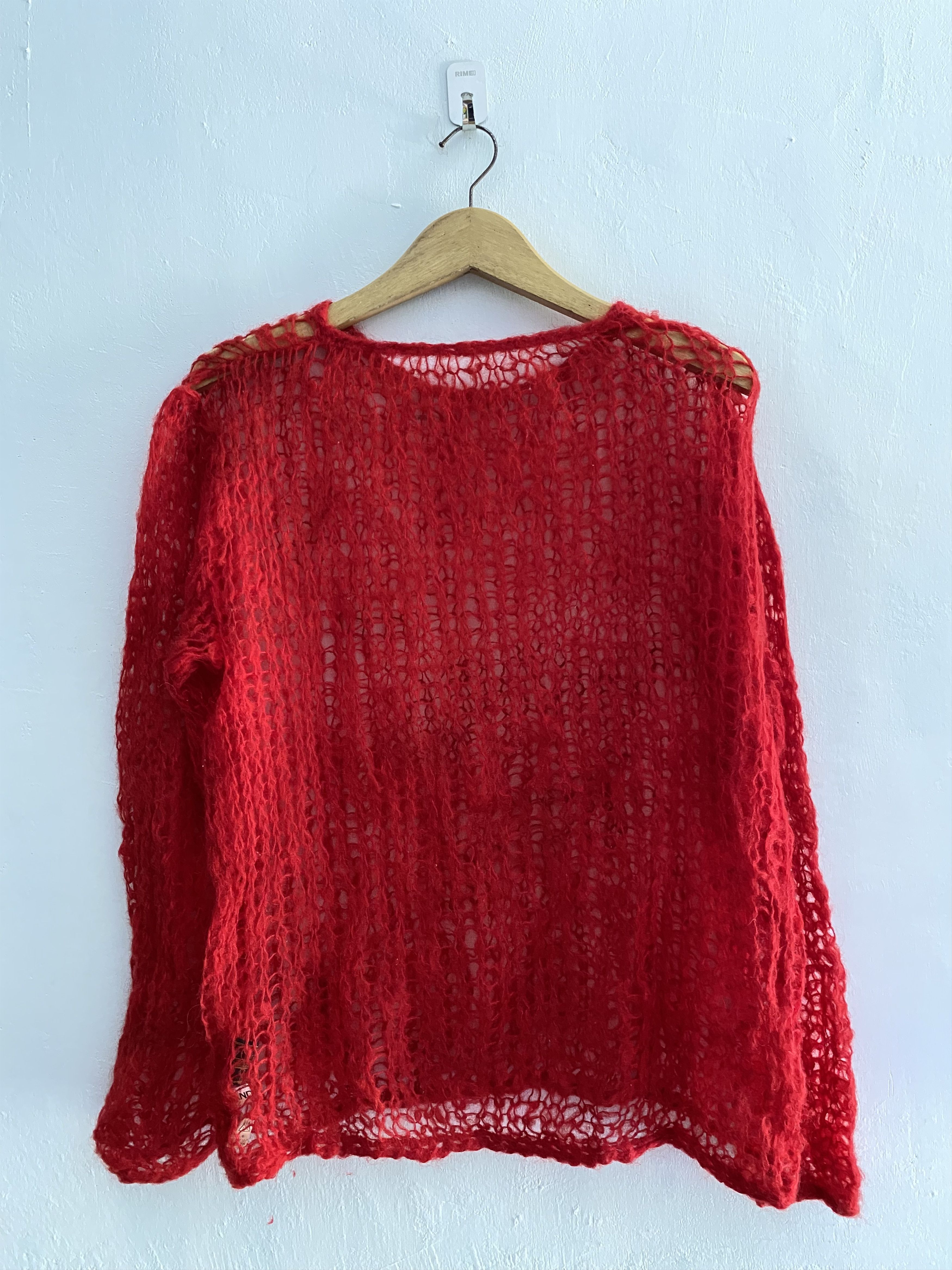 If Six Was Nine × Japanese Brand × Le Grande Bleu (L.G.B.) Japanese cdg style dmx mohair red hand knit Size US L / EU 52-54 / 3 - 3 Thumbnail
