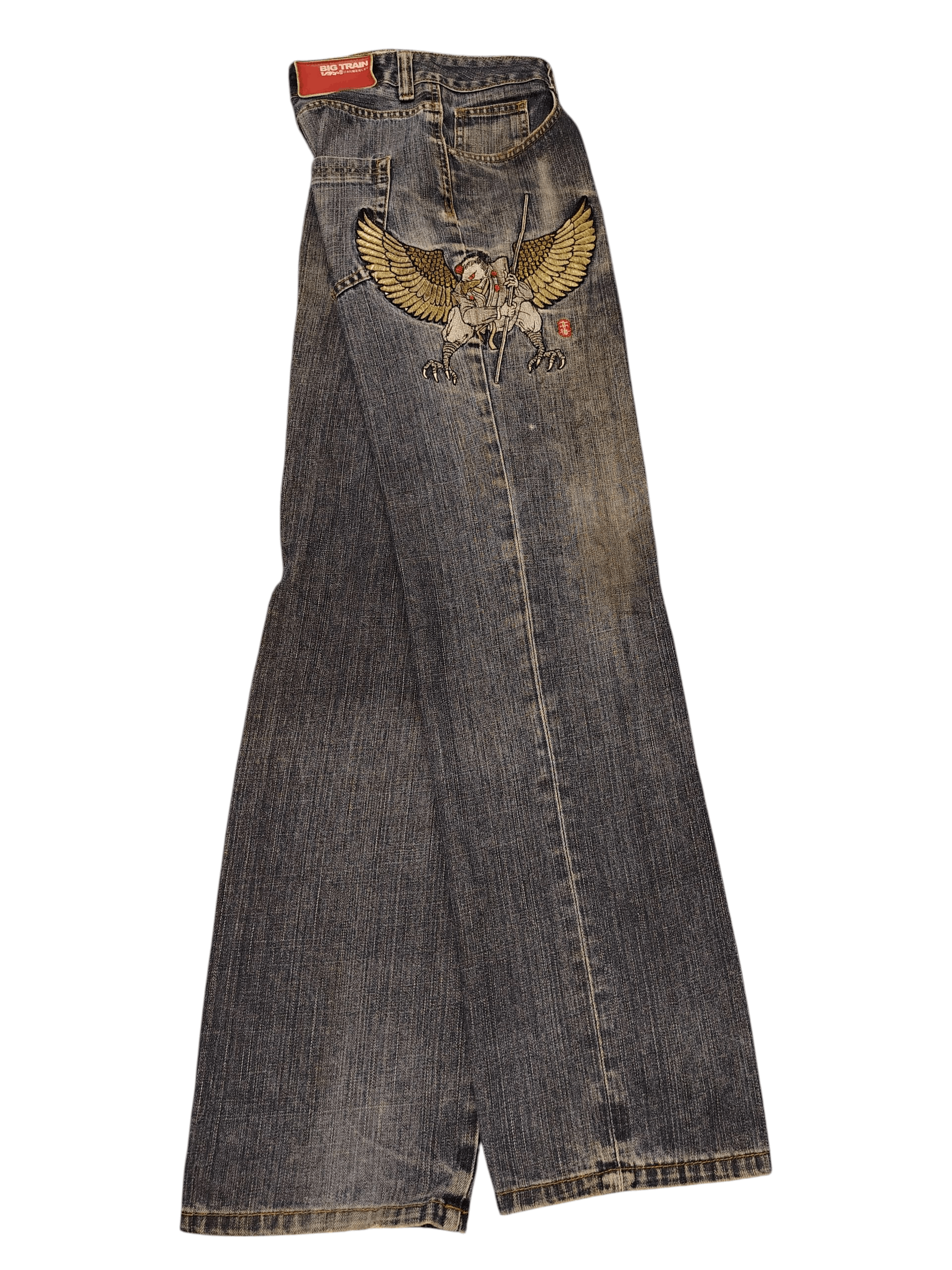 Samurai Jeans Japanese Osaka Big Train Embroidery Eagle Jeans Size US 28 / EU 44 - 24 Thumbnail
