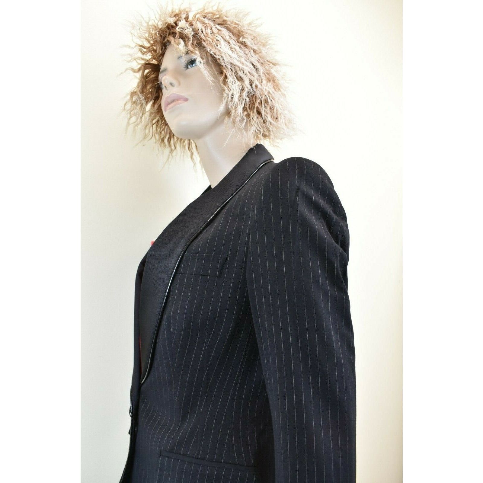 Dolce & Gabbana DOLCE GABBANA BLACK STRIPE WOOL 2 BUTTON TUXEDO BLAZER 44 10 Size L / US 10 / IT 46 - 5 Thumbnail