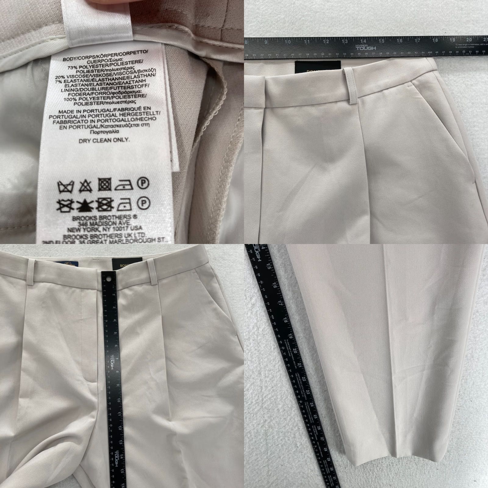Brooks Brothers Brooks Brothers Dress Pants Women's 16 Gray Bonotto Italian Stretch Fabric Tapered Fit Regular Front Pleated Crew Pockets Size 38" / US 16 / IT 52 - 8 Thumbnail