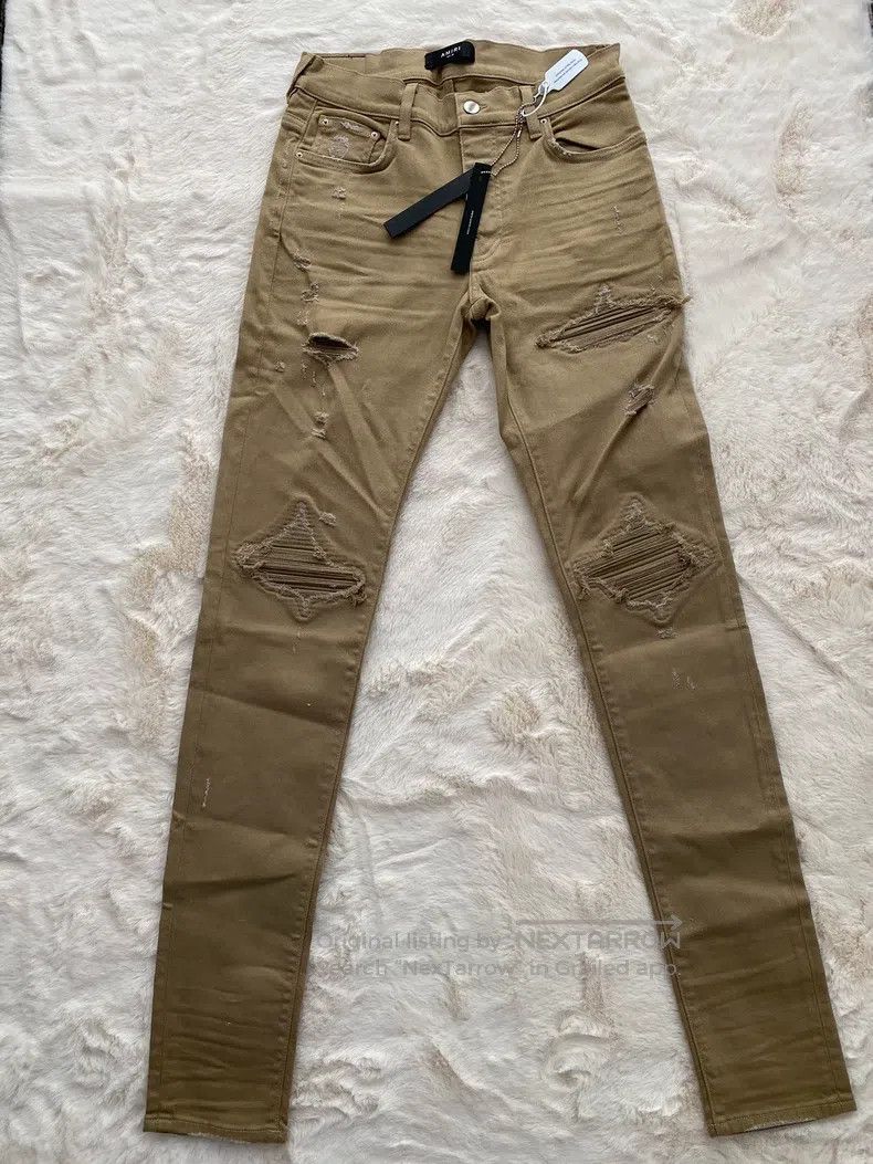 Amiri Amiri Size 30 Khaki patchwork MX1 jeans Size US 30 / EU 46 - 1 Thumbnail
