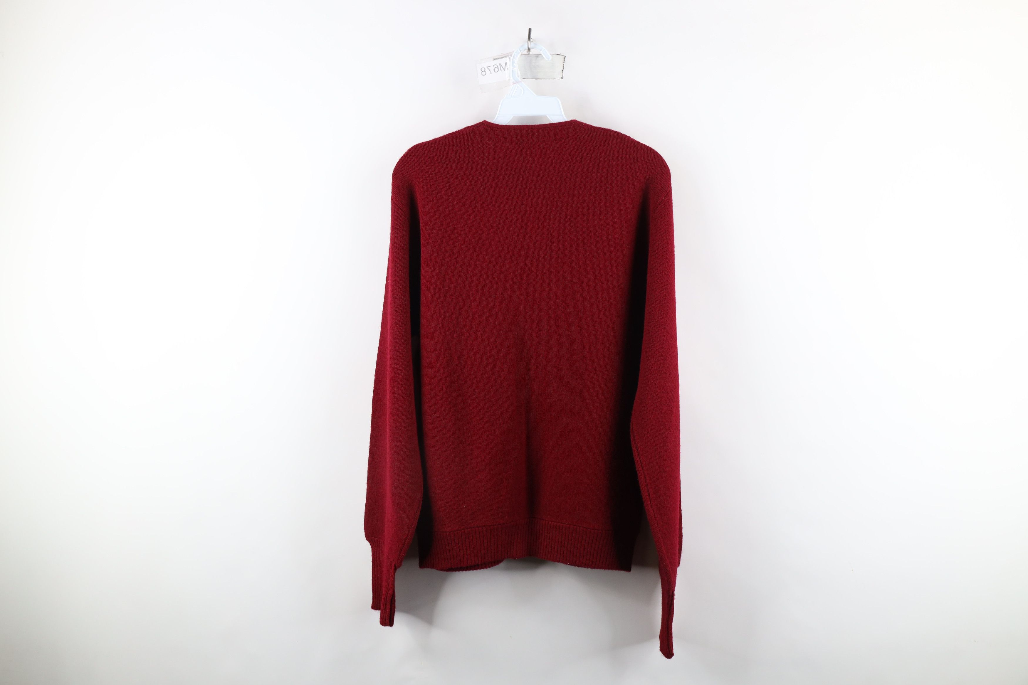 Vintage Vintage 70s Streetwear Blank Knit Cardigan Sweater Red USA Size US M / EU 48-50 / 2 - 8 Thumbnail