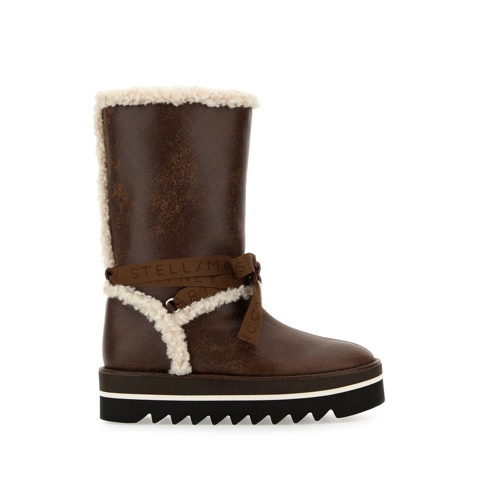 STELLA MCCARTNEY Brown Shearling Boots New (Women's size:7;)