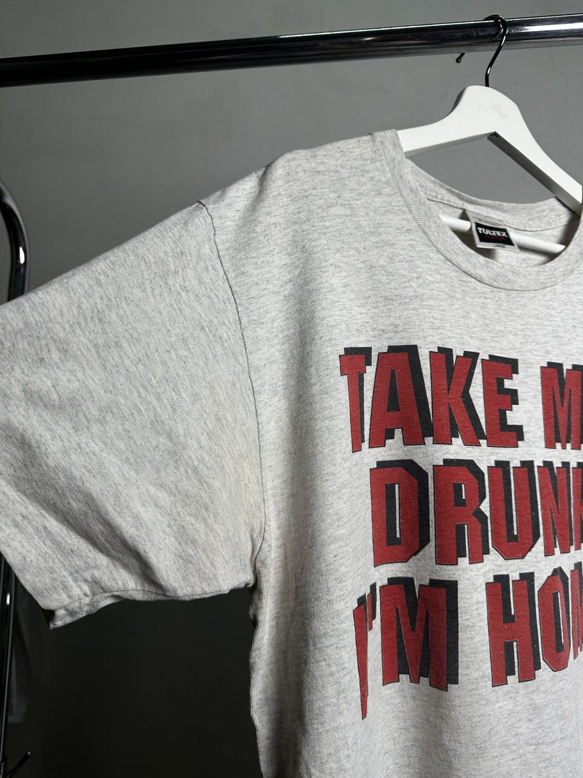 Tultex Vintage Take Me Drunk Wording Statement Tshirt Size US L / EU 52-54 / 3 - 5 Thumbnail