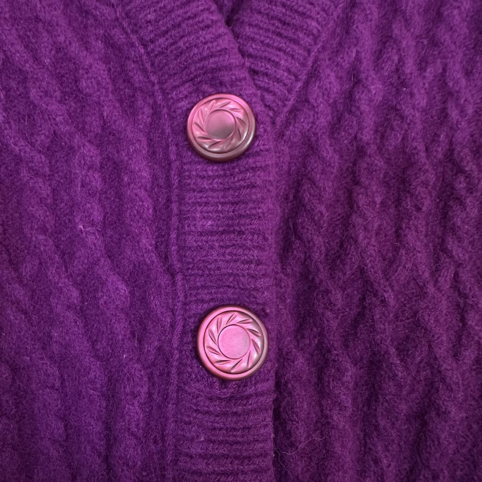 Pendleton Pendleton Women Sweater Cardigan Purple Vintage Cable Knit Size M / US 6-8 / IT 42-44 - 4 Thumbnail