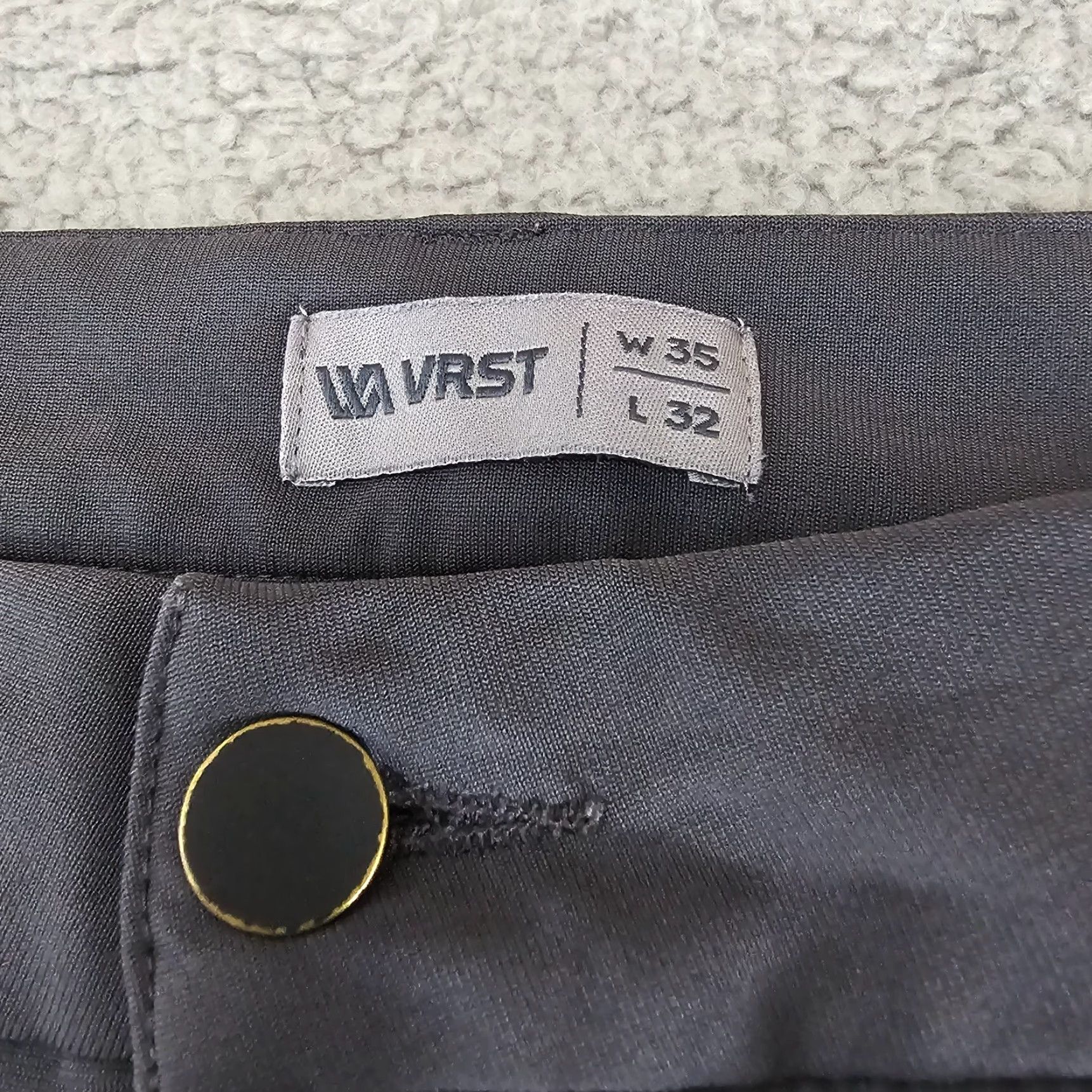 Vintage VRST Pants Mens 35x29 Gray Chino Slim Everyday Casual Business Travel Flat Front Regular Size US 35 - 5 Thumbnail