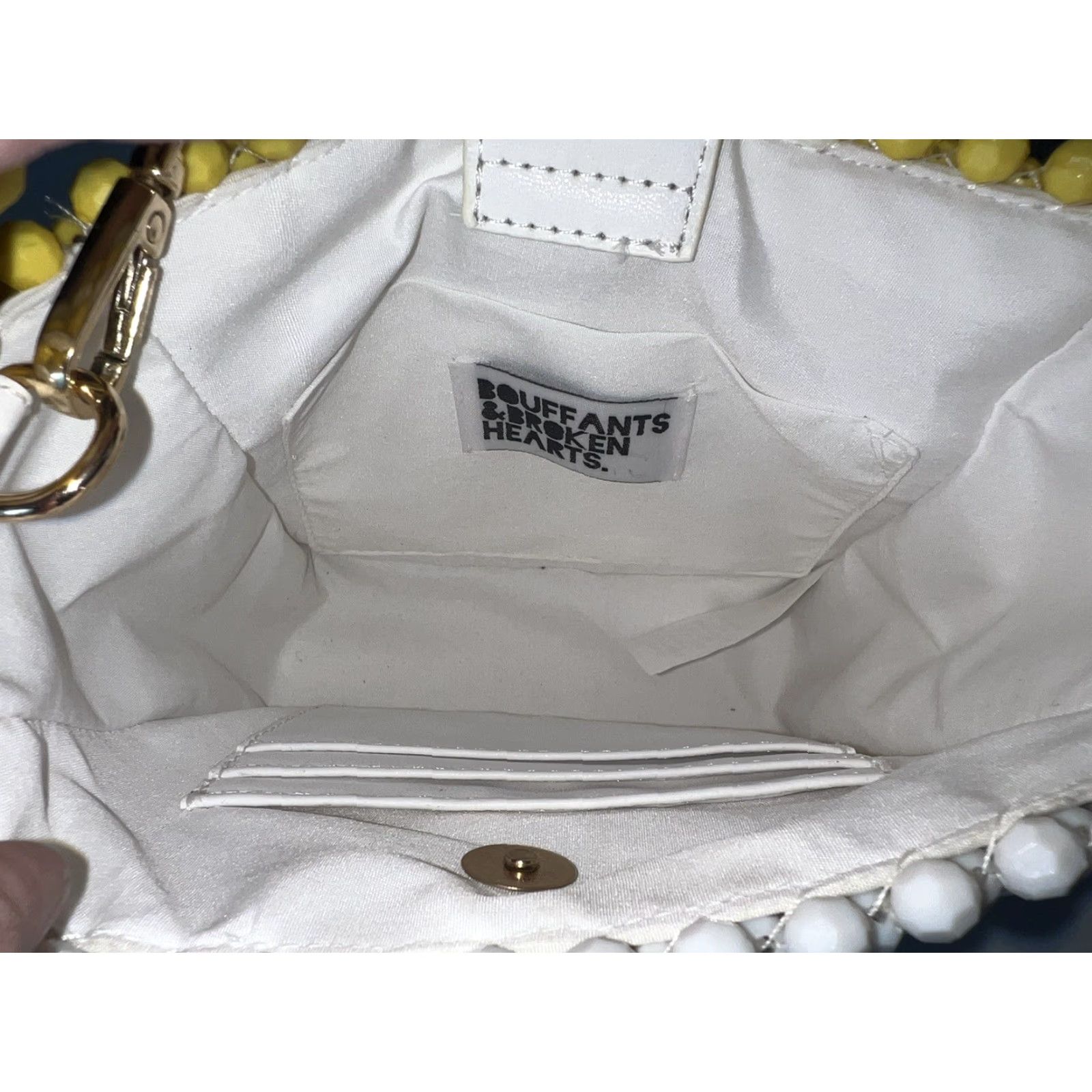 Vintage NWOT Bouffant & Broken Hearts Kendra Dandy Beaded Lemon Purse Crossbody Bag Size ONE SIZE - 7 Thumbnail