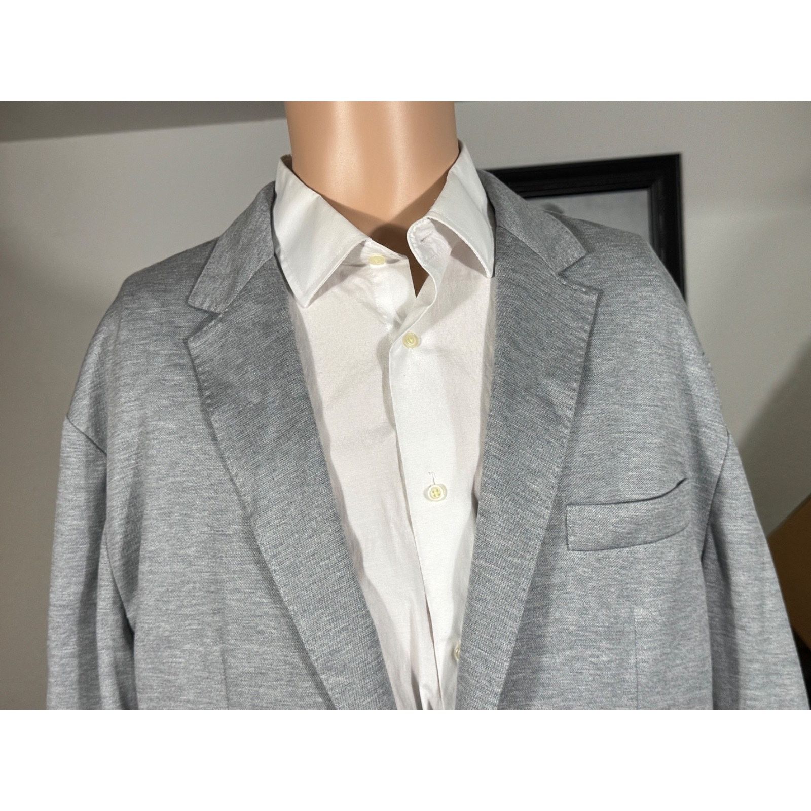 Brunello Cucinelli Brunello Cucinelli Knit stretch Blazer Cotton Silk Gray 46R Size 46R - 9 Thumbnail