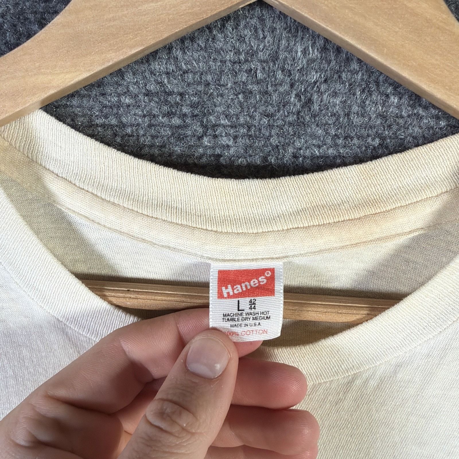 Levi's Vintage Levis Shirt Mens Large White 70s Hanes Promo Denim Size US L / EU 52-54 / 3 - 2 Thumbnail