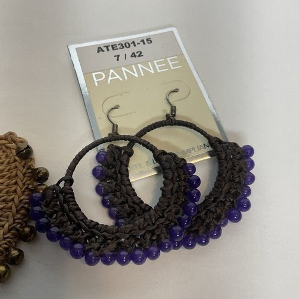 Other NWT Pannee Lot of 2 Drop Boho Woven Hoop Earrings Ring Size ONE SIZE - 8 Thumbnail