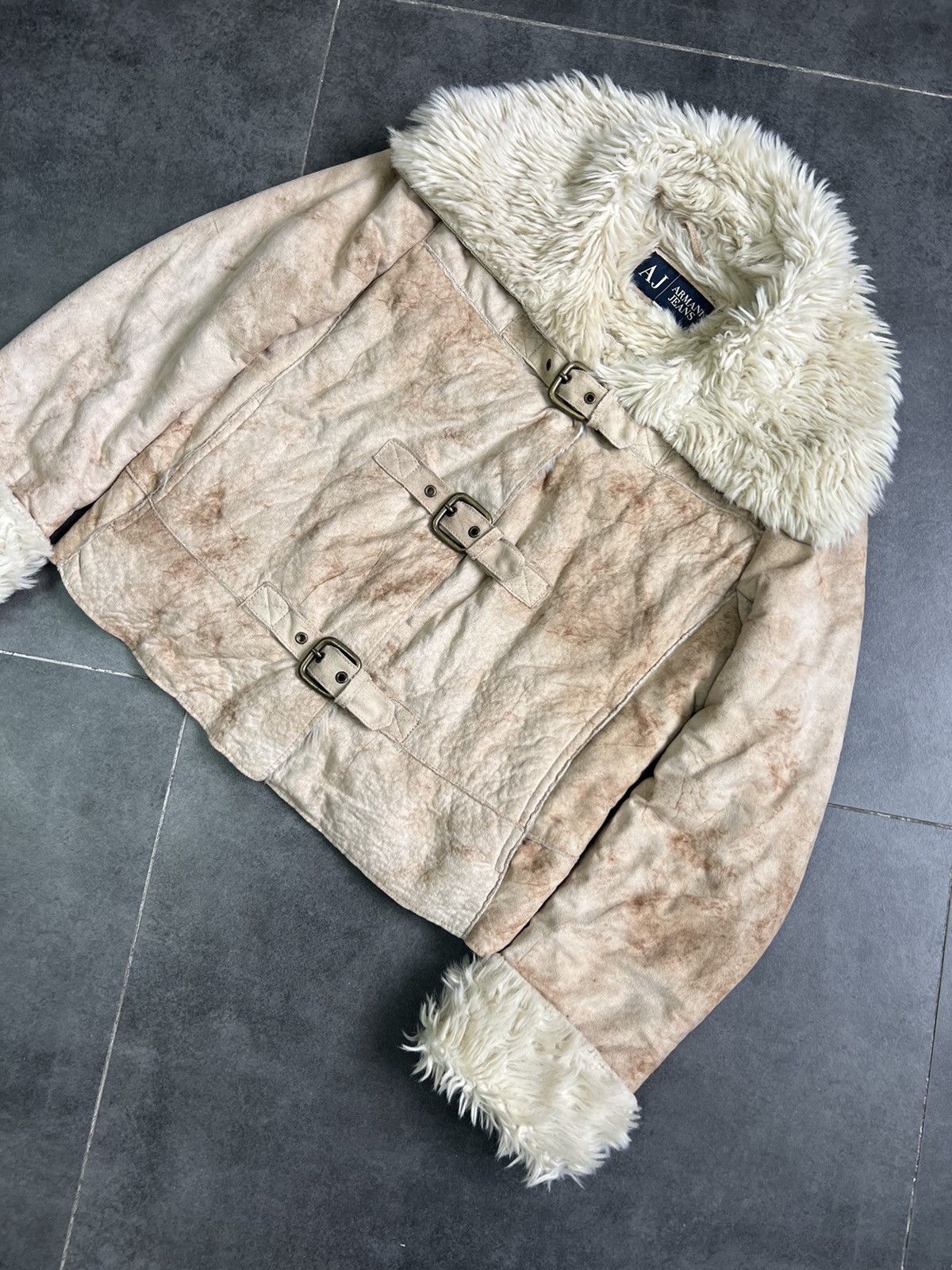Emporio Armani Armani y2k opium DG style Shearling Faux Fur Jacket Size M / US 6-8 / IT 42-44 - 2 Thumbnail