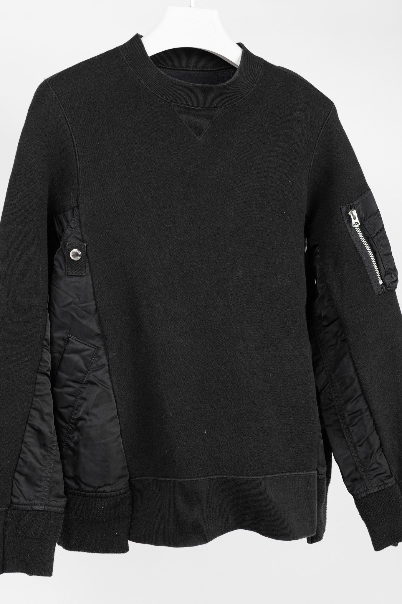 Sacai Sacai Black Cotton Sponge Sweat MA-1 Pullover Size US S / EU 44-46 / 1 - 3 Thumbnail