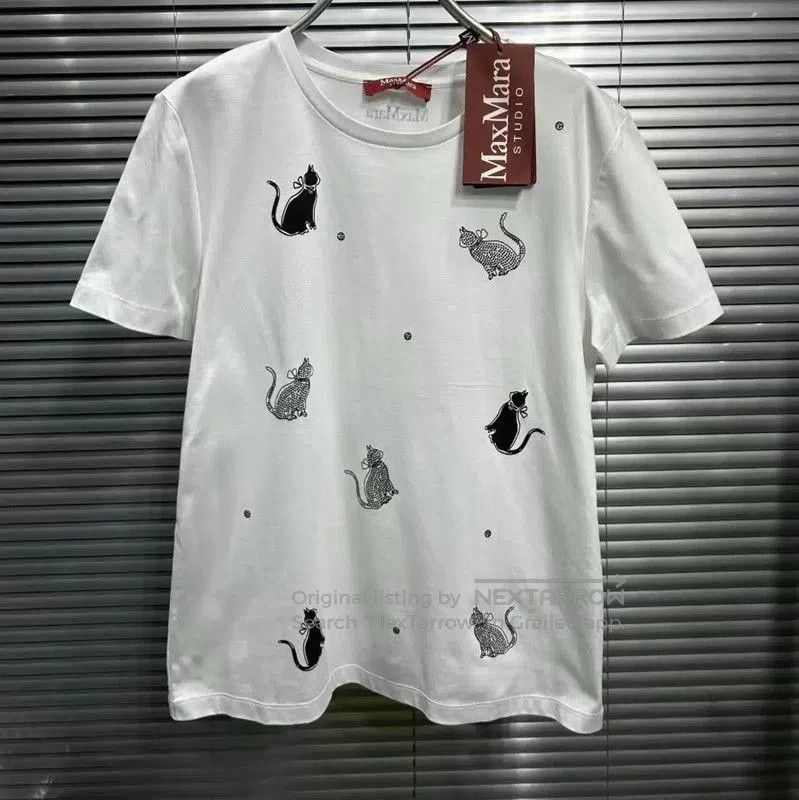 Max Mara MaxMara Summer White Cotton T-Shirt . Size M / US 6-8 / IT 42-44 - 1 Thumbnail
