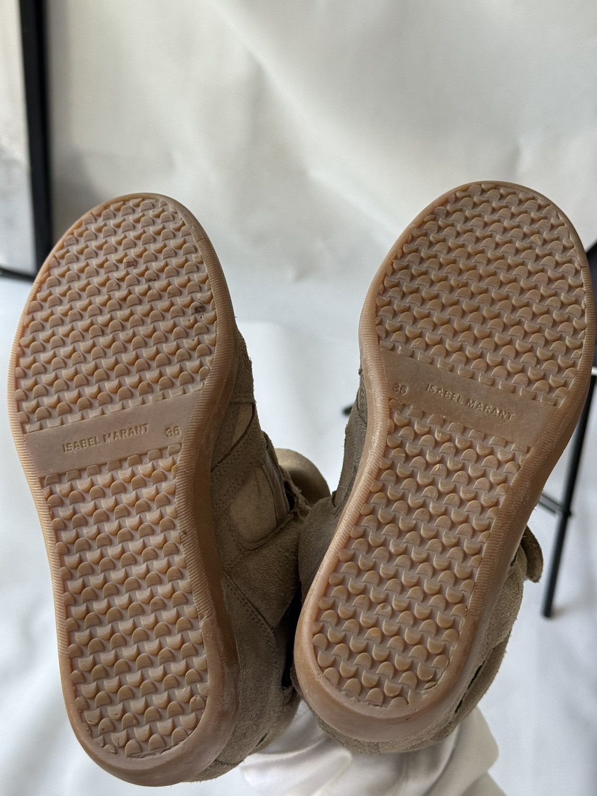 Isabel Marant Isabel Marant Bekett sneakers shoes Washed Biege Suede Wedge Size US 6 / IT 36 - 22 Thumbnail