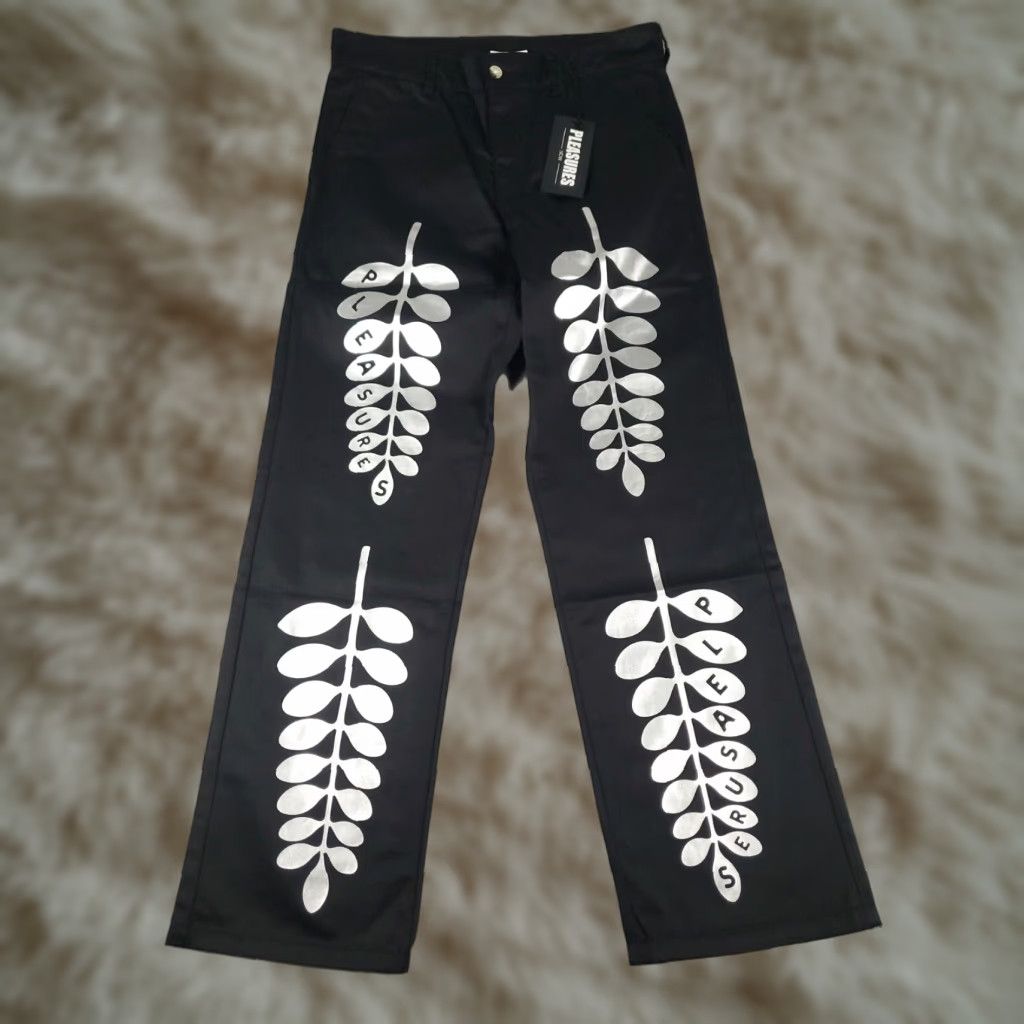 Pleasures Jeans Mens Size 34x32 Black Wretch Straight Leg Work Trousers Pants