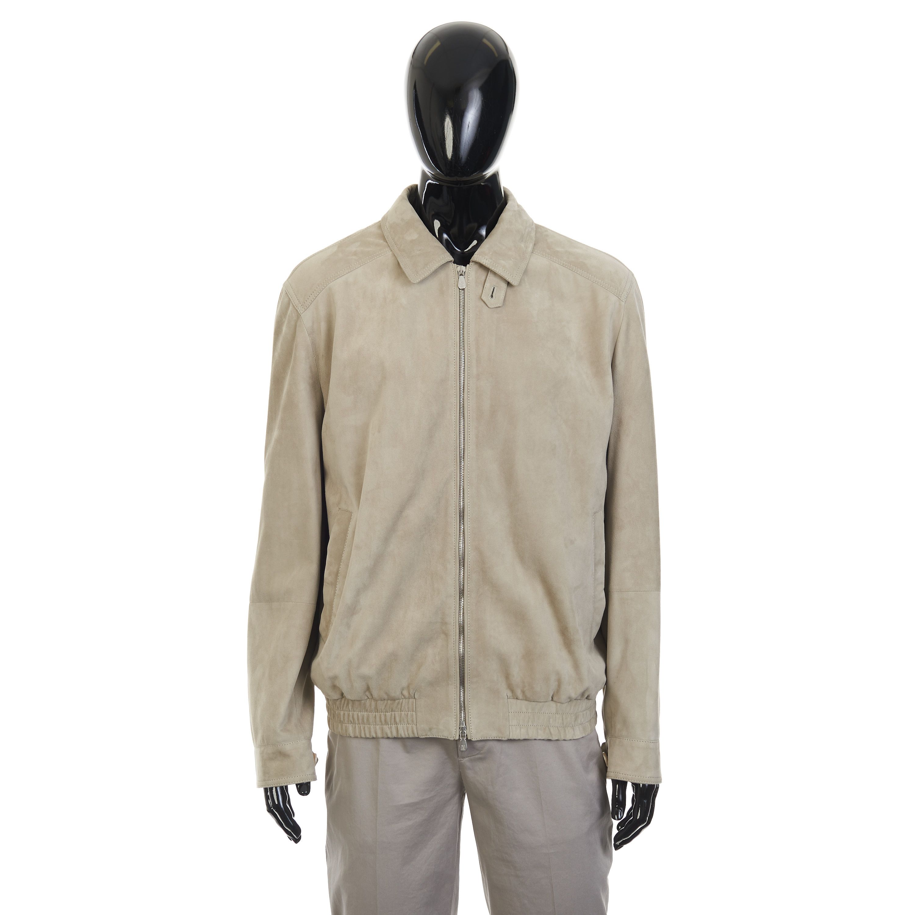 Brunello Cucinelli Khaki Velvety Suede Jacket Size US M / EU 48-50 / 2 - 1 Thumbnail