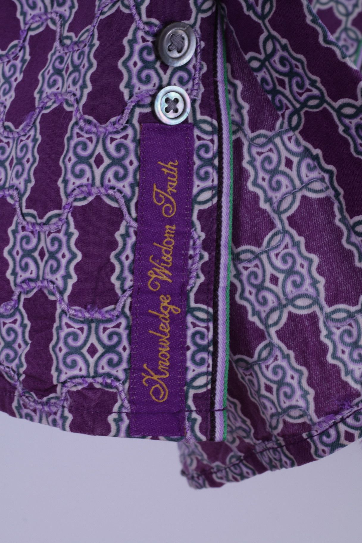 Robert Graham Robert Graham Mens XL Casual Shirt Purple Cotton 6373 Size US XL / EU 56 / 4 - 5 Thumbnail