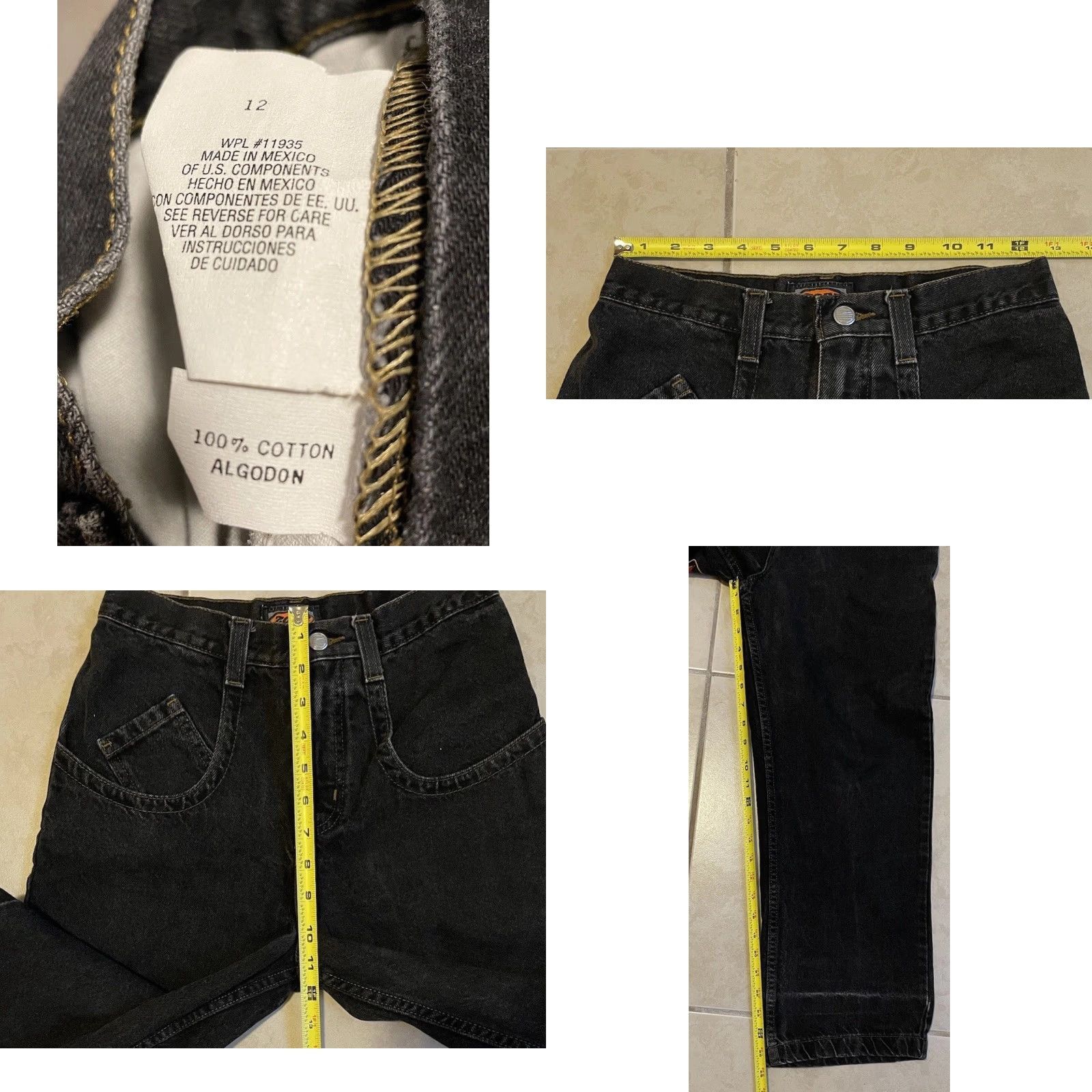 Vintage VINTAGE Zonz Jeans 12 25/25 Black Wide-Leg 90s Y2K Grunge Punk Skate Rave USA Big Pockets Women Jeans Size 34" / US 12 / IT 48 - 8 Thumbnail