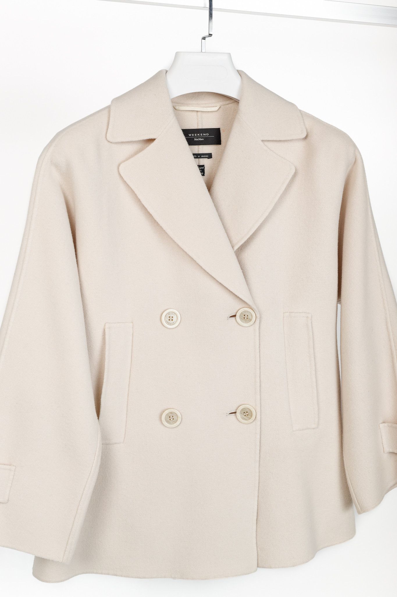 Weekend Max Mara Weekend Max Mara Cream Wool Double-Breasted Jacket Size M / US 6-8 / IT 42-44 - 3 Thumbnail