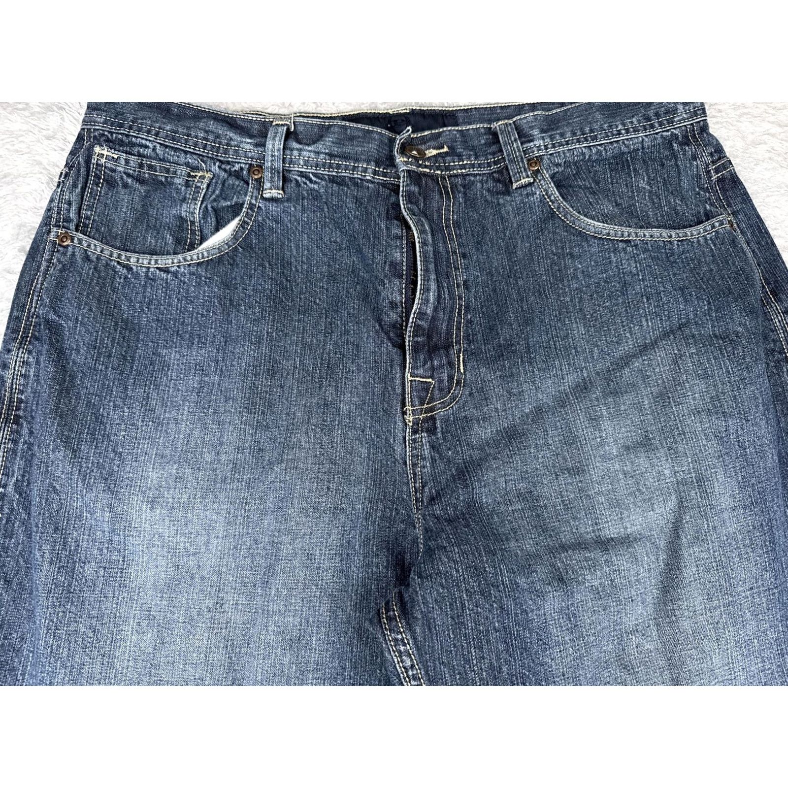 Phat Farm Phat Farm Jeans Mens 36x33 Blue Denim Eagle Graphic Back Pocket Streetwear Jeans Size US 36 / EU 52 - 5 Thumbnail
